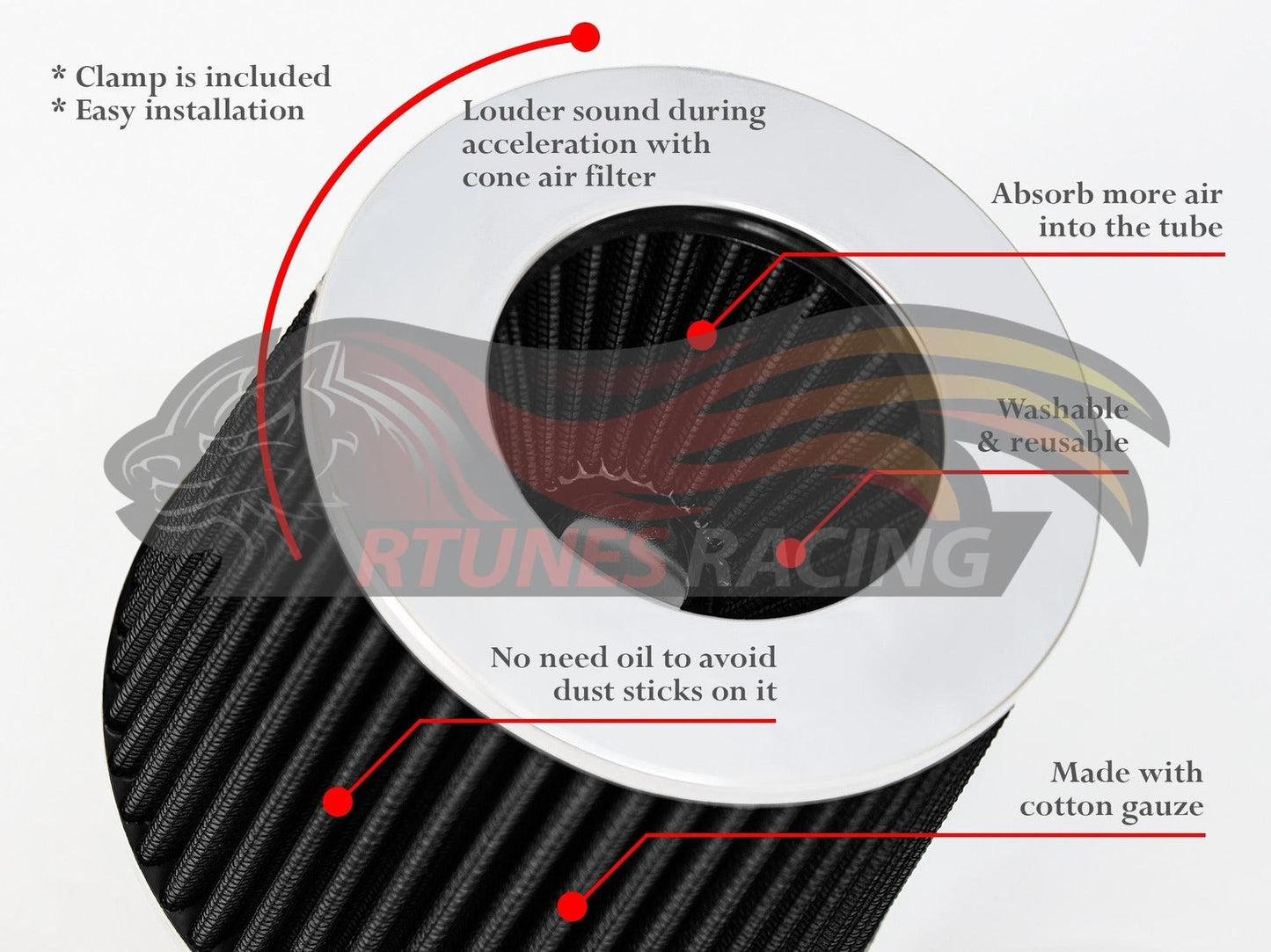 Short Ram Air Intake Kit For 2007-2011 Acura RDX 2.3L Turbo | Rtunes Racing | SI-AC-08CK