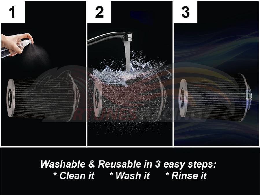 BLACK 4" 102mm Truck Cone Air Filter | Rtunes Racing | AFL4CK