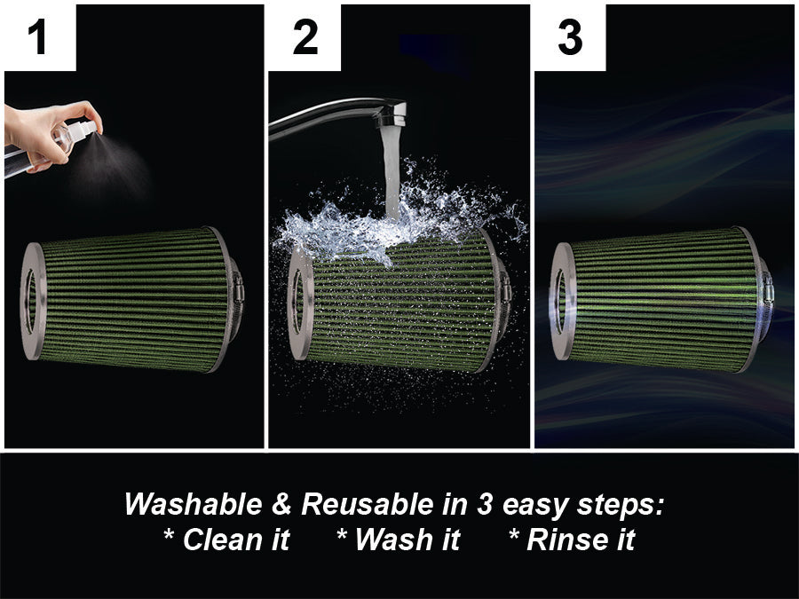 GREEN 4" 102mm Truck Cone Air Filter | Rtunes Racing | AFL4GN