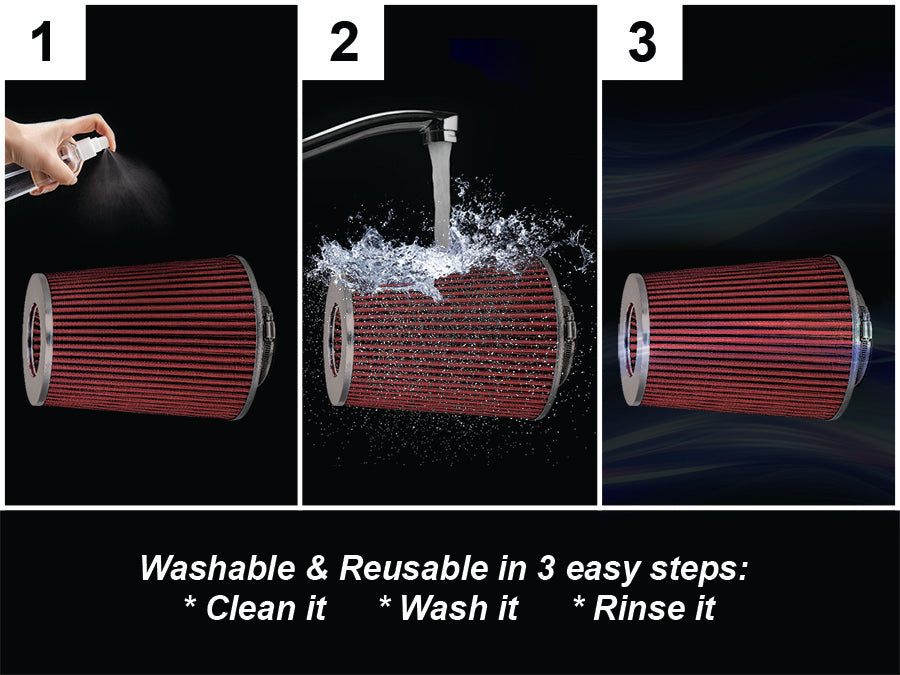 RED 4" 102mm Truck Cone Air Filter | Rtunes Racing | AFL4R