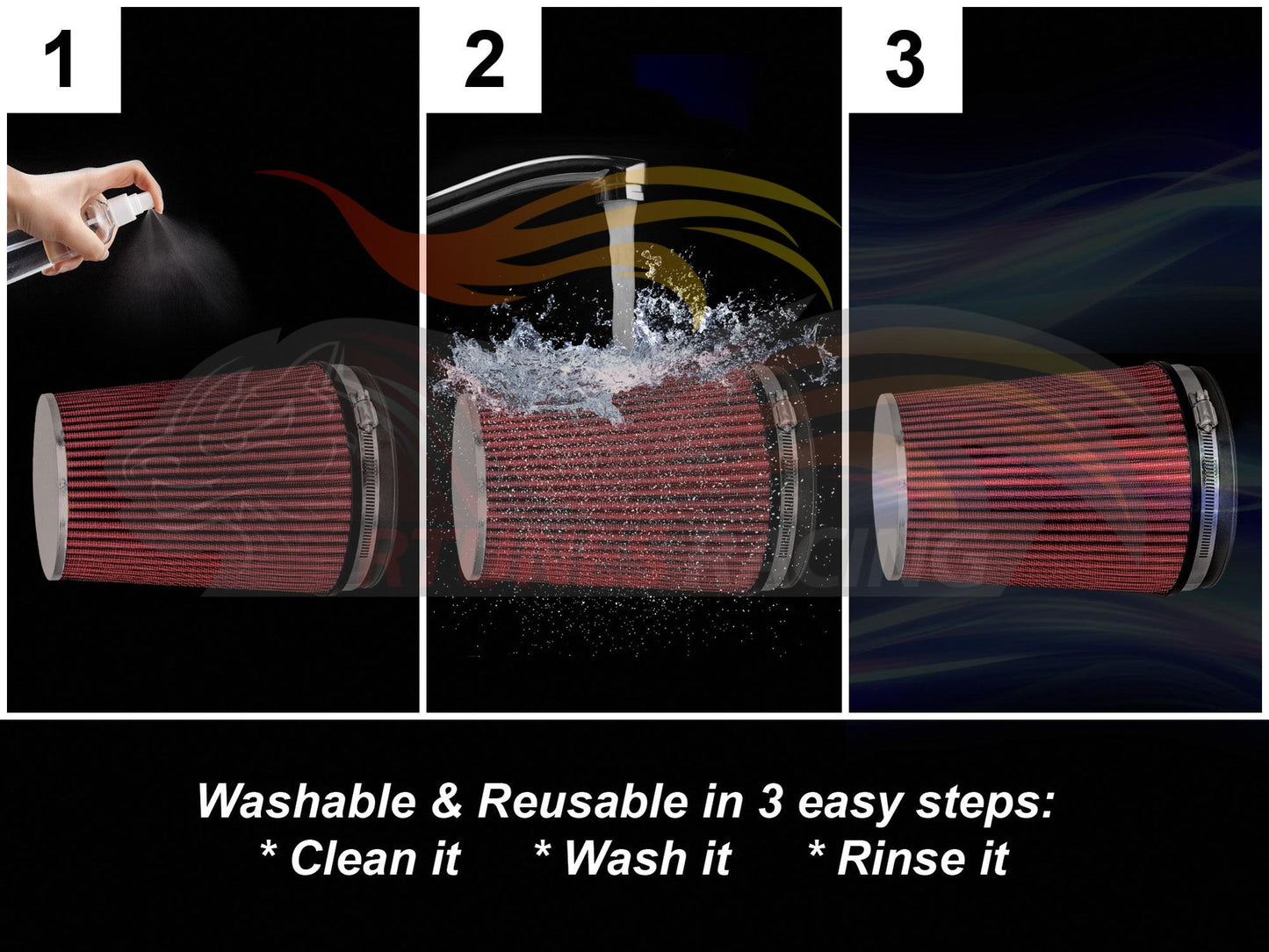 RED 6" 152mm Truck Cone Air Filter | Rtunes Racing | AFL6R