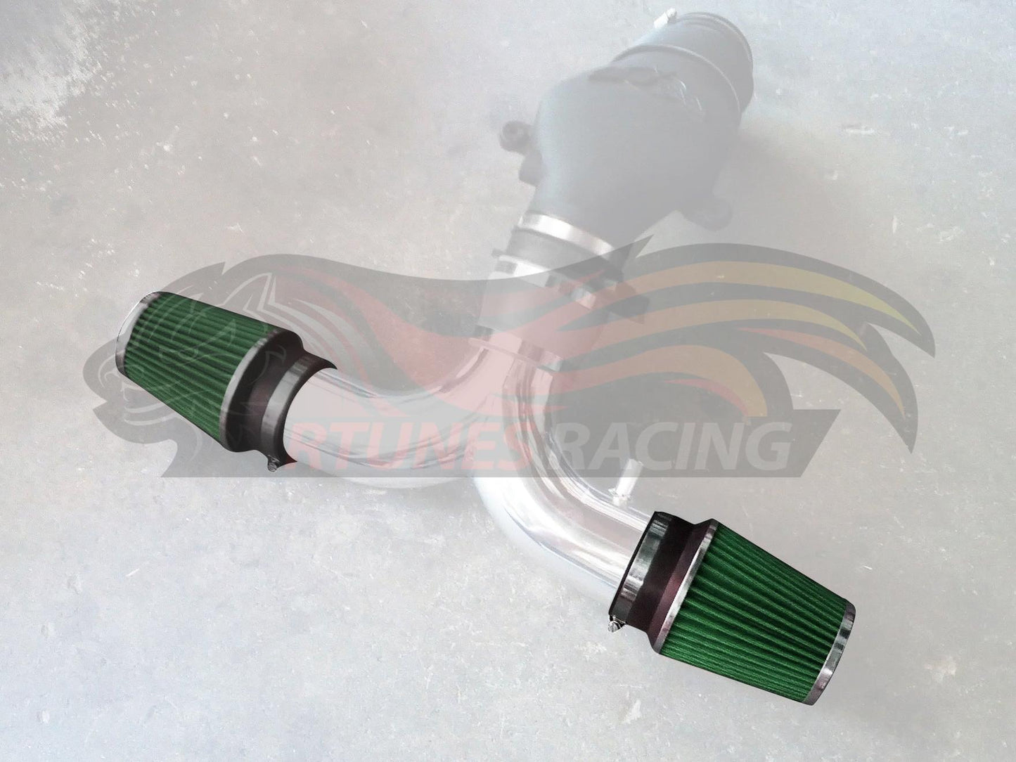 GREEN 3.5" 89 mm Inlet Narrow Cone Replacement Performance Washable Clamp-On Dry Air Filter | Rtunes Racing | AFN35GN