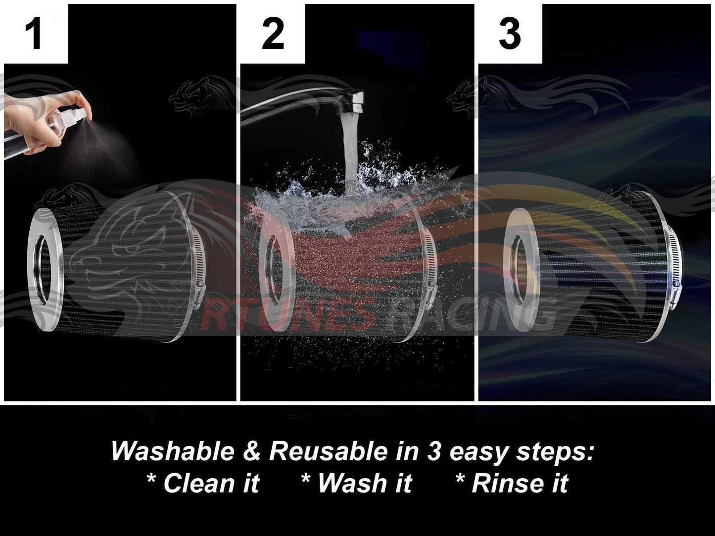 Short Ram Air Intake Kit For 2008-2014 Mitsubishi Lancer 2.0L, 2.4L L4 N/A Only | Rtunes Racing | SI-MT-08CK