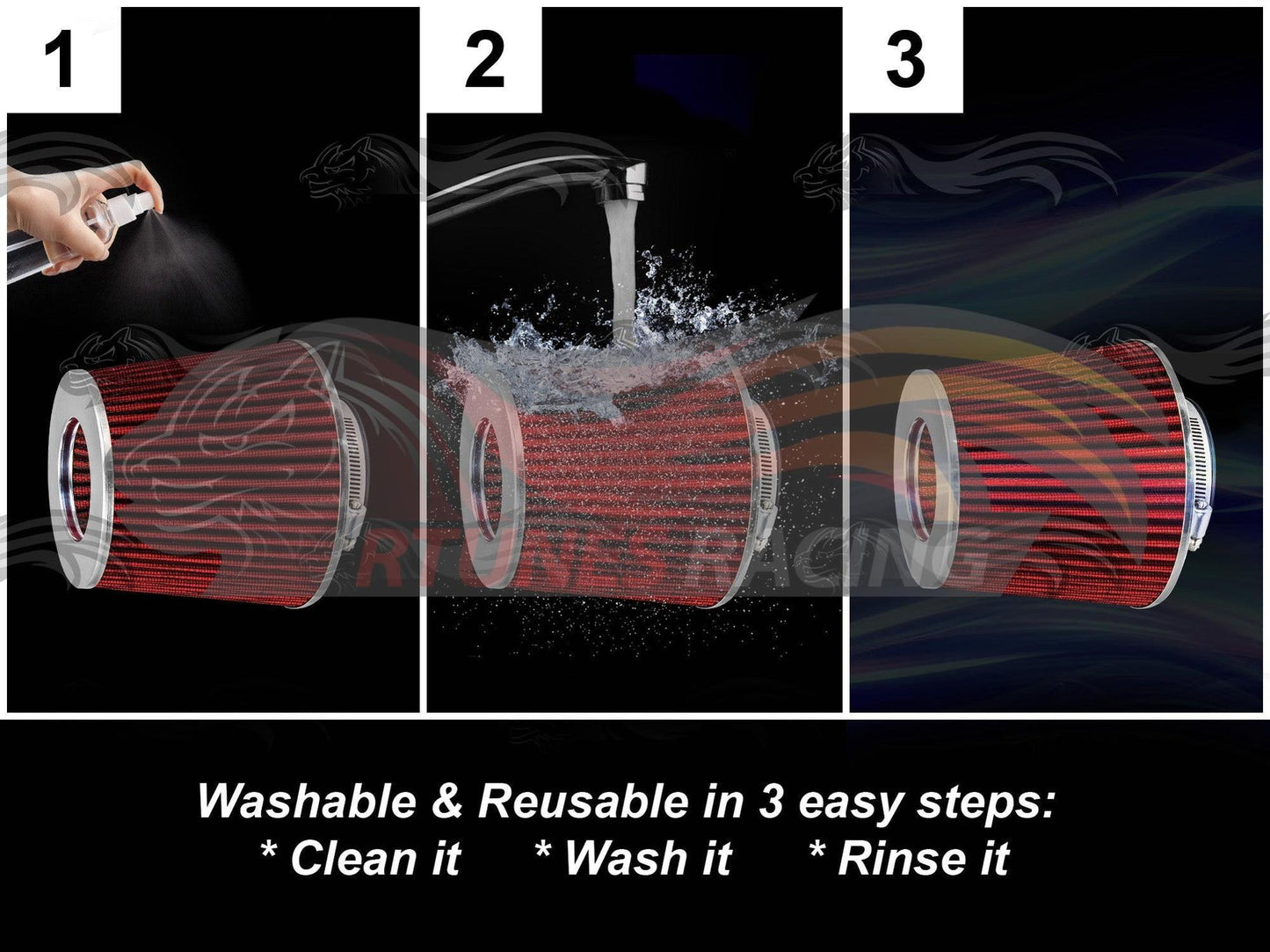 Short Ram Air Intake Kit For 2008-2014 Mitsubishi Lancer 2.0L, 2.4L L4 N/A Only | Rtunes Racing | SI-MT-08RD