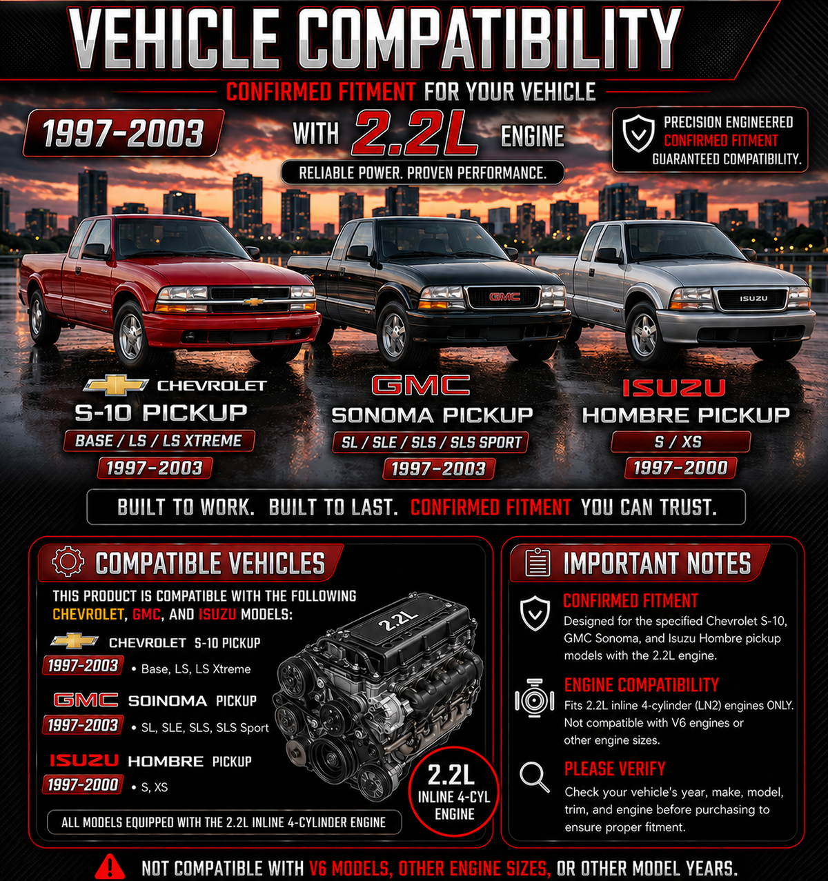 CI-CH-05 S10 Sonoma and Hombre 2.2L vehicle compatibility