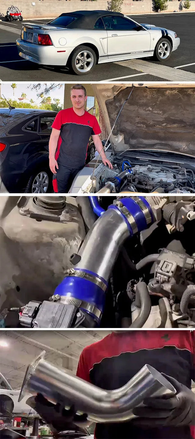 Cold Air Intake Kit For 1999-2004 Ford Mustang 3.8L V6 | Rtunes Racing | CI-FD-06BL