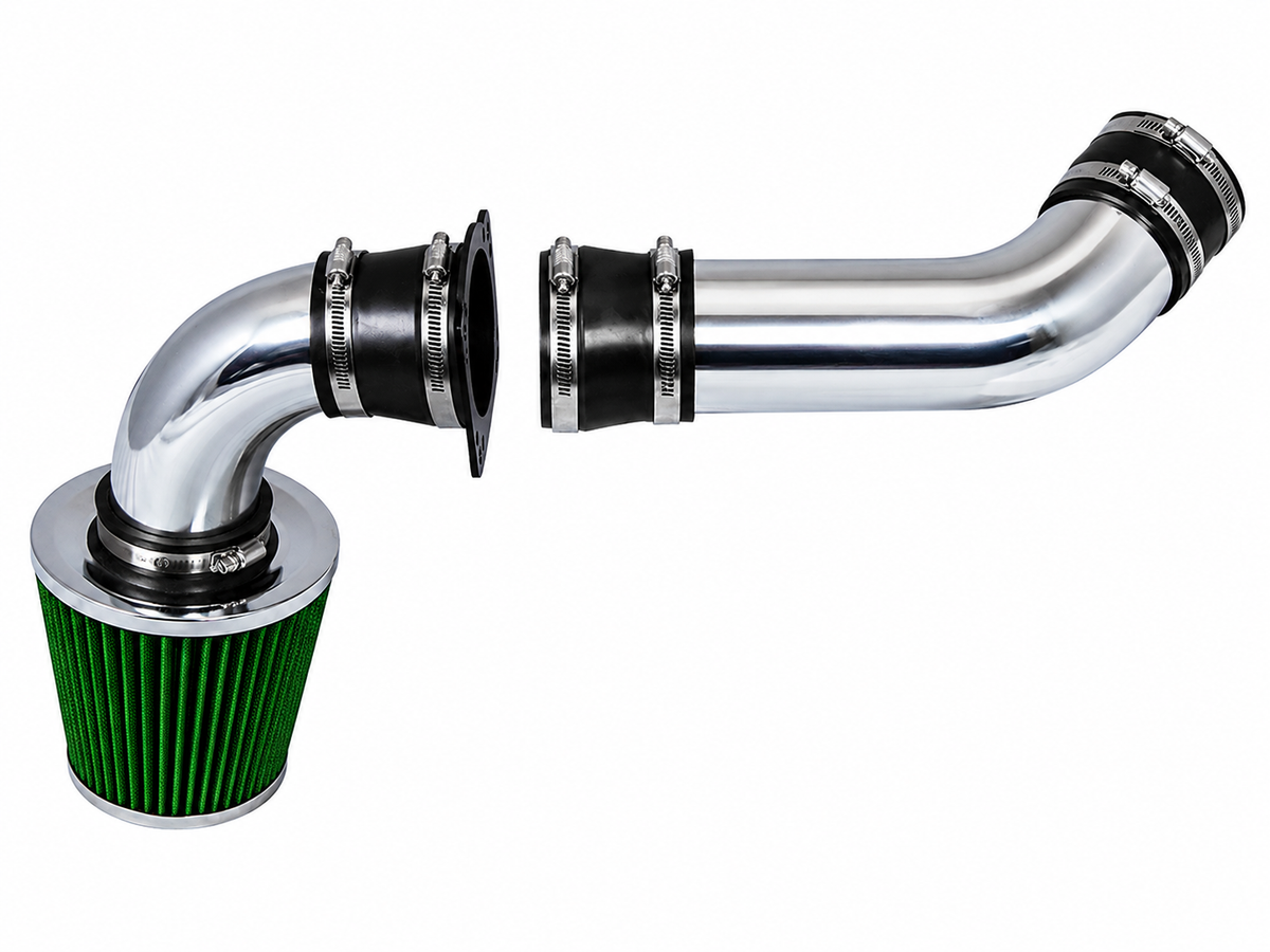 Cold air intake kit for 1997-2000 Ford Explorer, Ranger SOHC 4.0L V6, green with polished pipe – Rtunes Racing CI-FD-10
