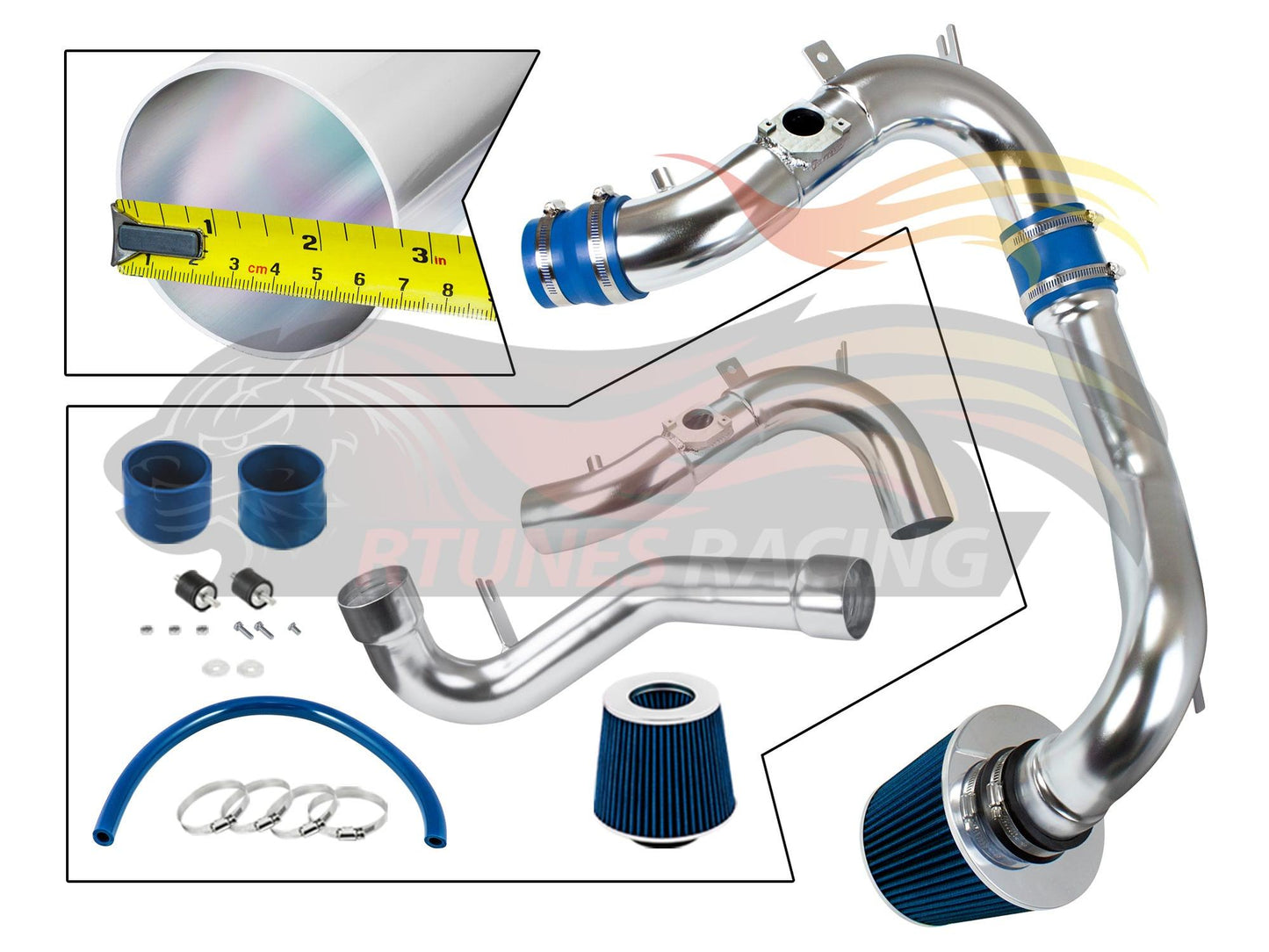 Cold Air Intake Kit For 2005-2006 Toyota Corolla, 2005-2007 Matrix 1.8L | Rtunes Racing | CI-TY-04BL