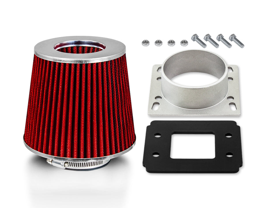 MAF Adapter with Red Filter For 1992-2003 Ford Ranger 2.3 2.5 3.0 | Rtunes Racing | FAKIT-UNVRD-02