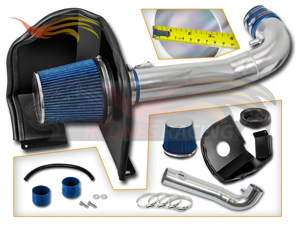 Heat Shield Air Intake Kit For 2014-2018 Chevy Silverado 1500, GMC Sierra 1500 4.3L V6 | Rtunes Racing | HI-CH-09BL