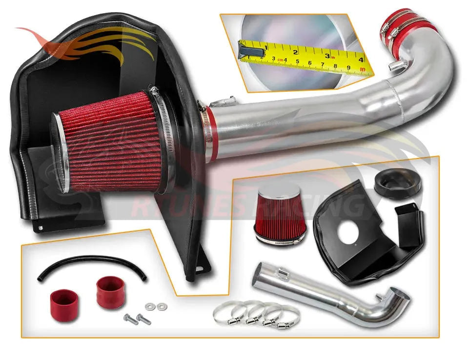 Heat Shield Air Intake Kit For 2014-2018 Chevy Silverado 1500, GMC Sierra 1500 4.3L V6 | Rtunes Racing | HI-CH-09RD