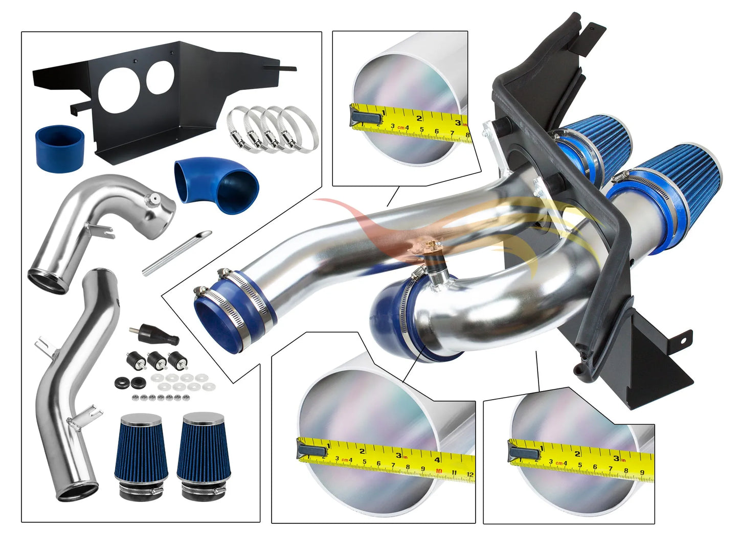 Heat Shield Intake For 2015-2023 Ford F-150/ 2018-2023 Ford Expedition/ 2018-2023 Lincoln Navigator/ 2017-2023 Ford F-150 Raptor 2.7L/3.5L V6 HI-FD-11BL