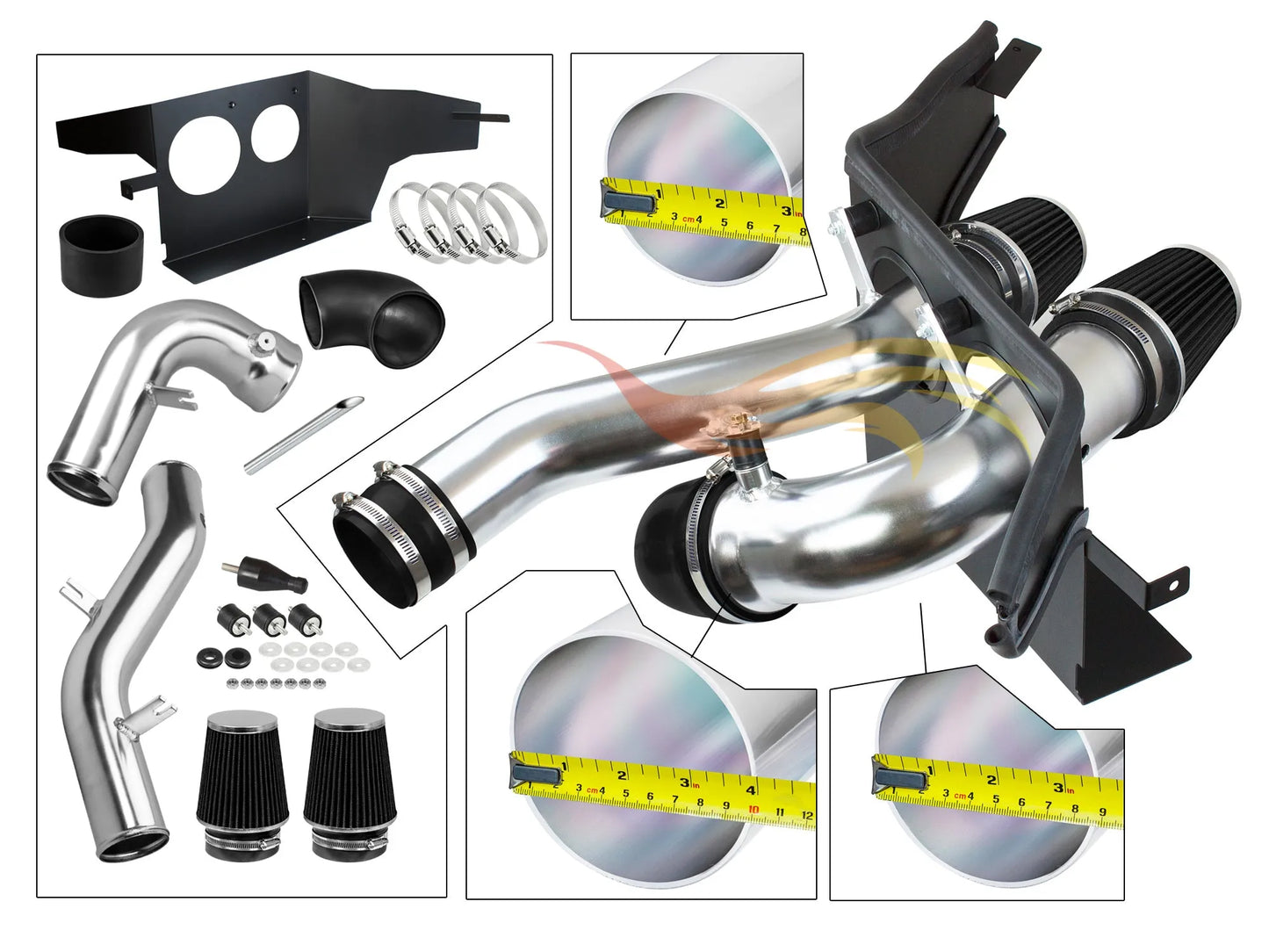 Heat Shield Intake For 2015-2023 Ford F-150/ 2018-2023 Ford Expedition/ 2018-2023 Lincoln Navigator/ 2017-2023 Ford F-150 Raptor 2.7L/3.5L V6 HI-FD-11CK