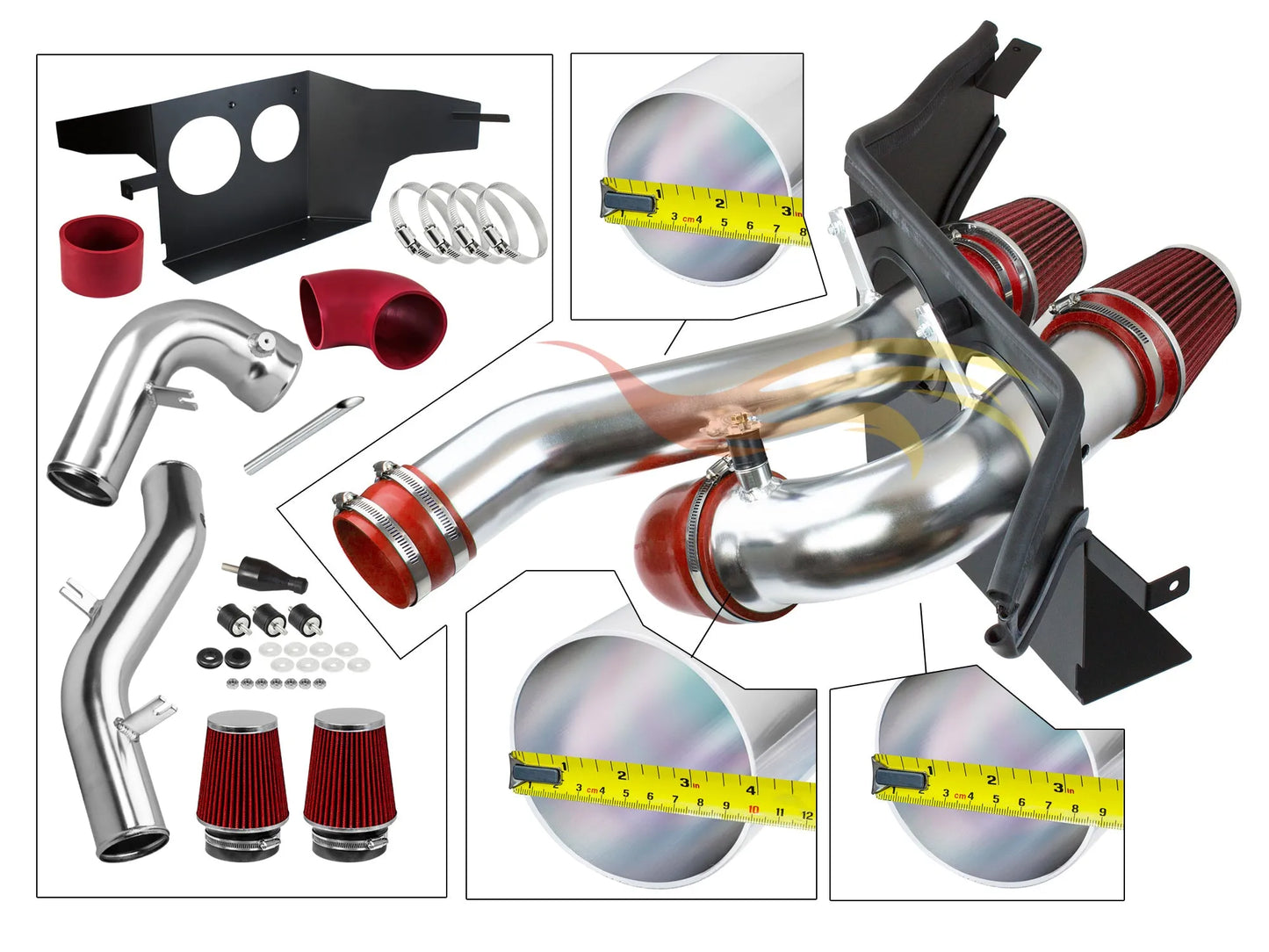 Heat Shield Intake For 15-23 Ford F-150/ 18-23 Ford Expedition/ 18-23 Lincoln Navigator/ 17-23 Ford F-150 Raptor 2.7L/3.5L V6 HI-FD-11RD