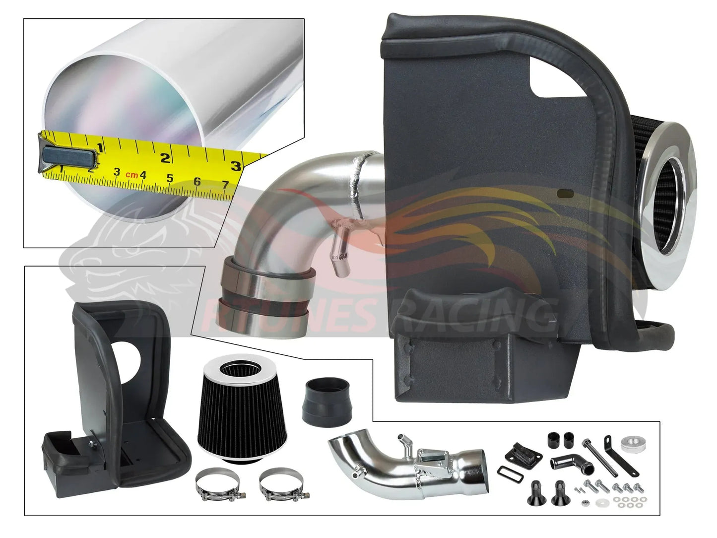 Heat Shield Air Intake Kit For 2008-2018 Ford Fiesta 1.6L | Rtunes Racing | HI-FD-12CK