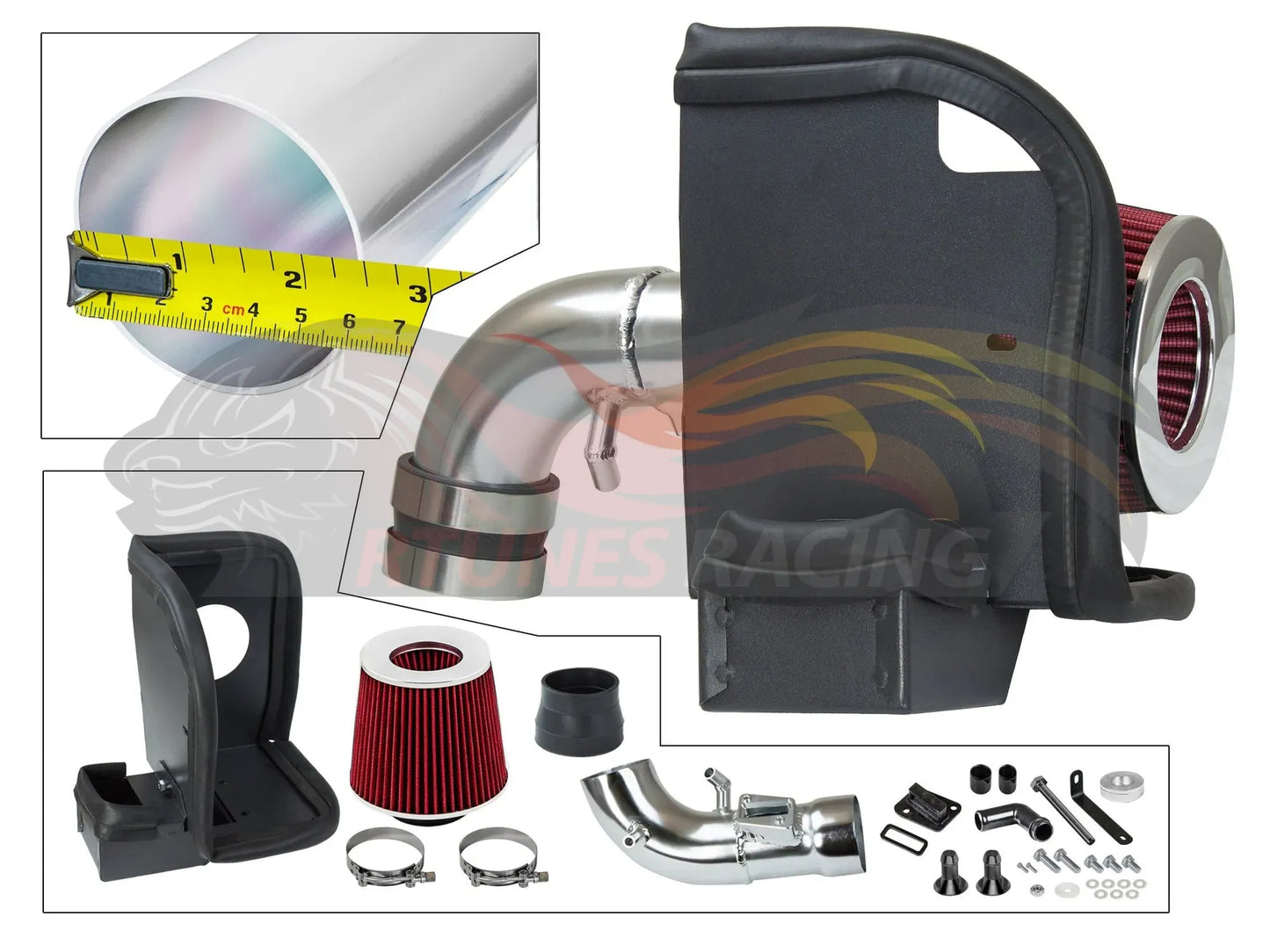 Heat Shield Air Intake Kit For 2008-2018 Ford Fiesta 1.6L | Rtunes Racing | HI-FD-12RD