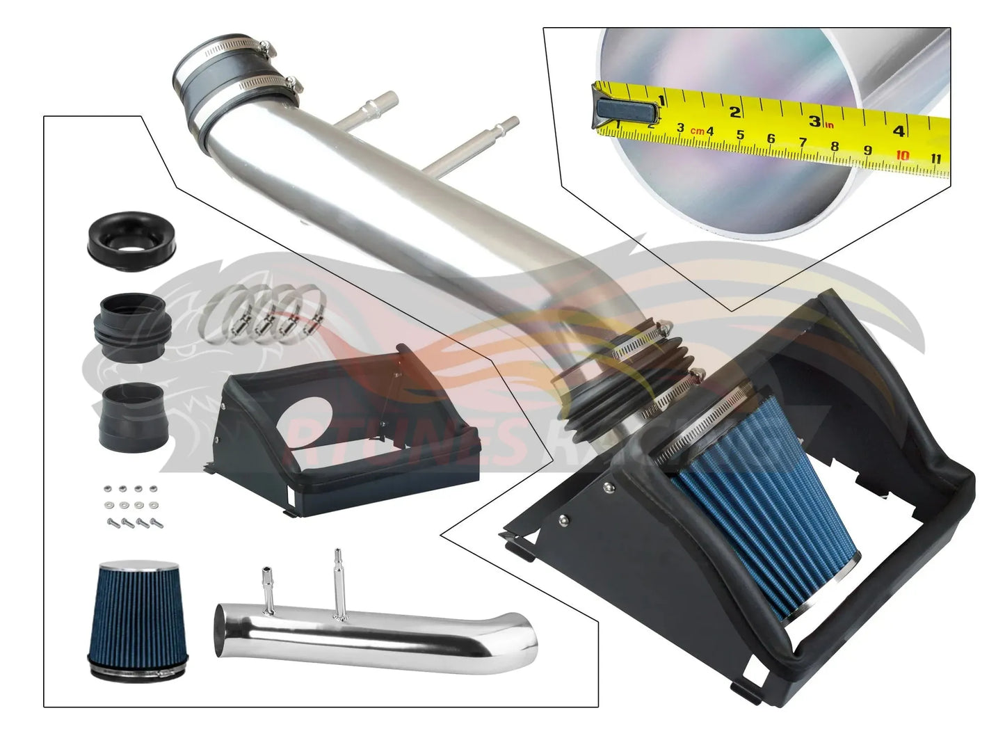 Heat Shield Air Intake Kit For 2015-2017 Ford F-150 3.5L N/A | Rtunes Racing | HI-FD-13BL