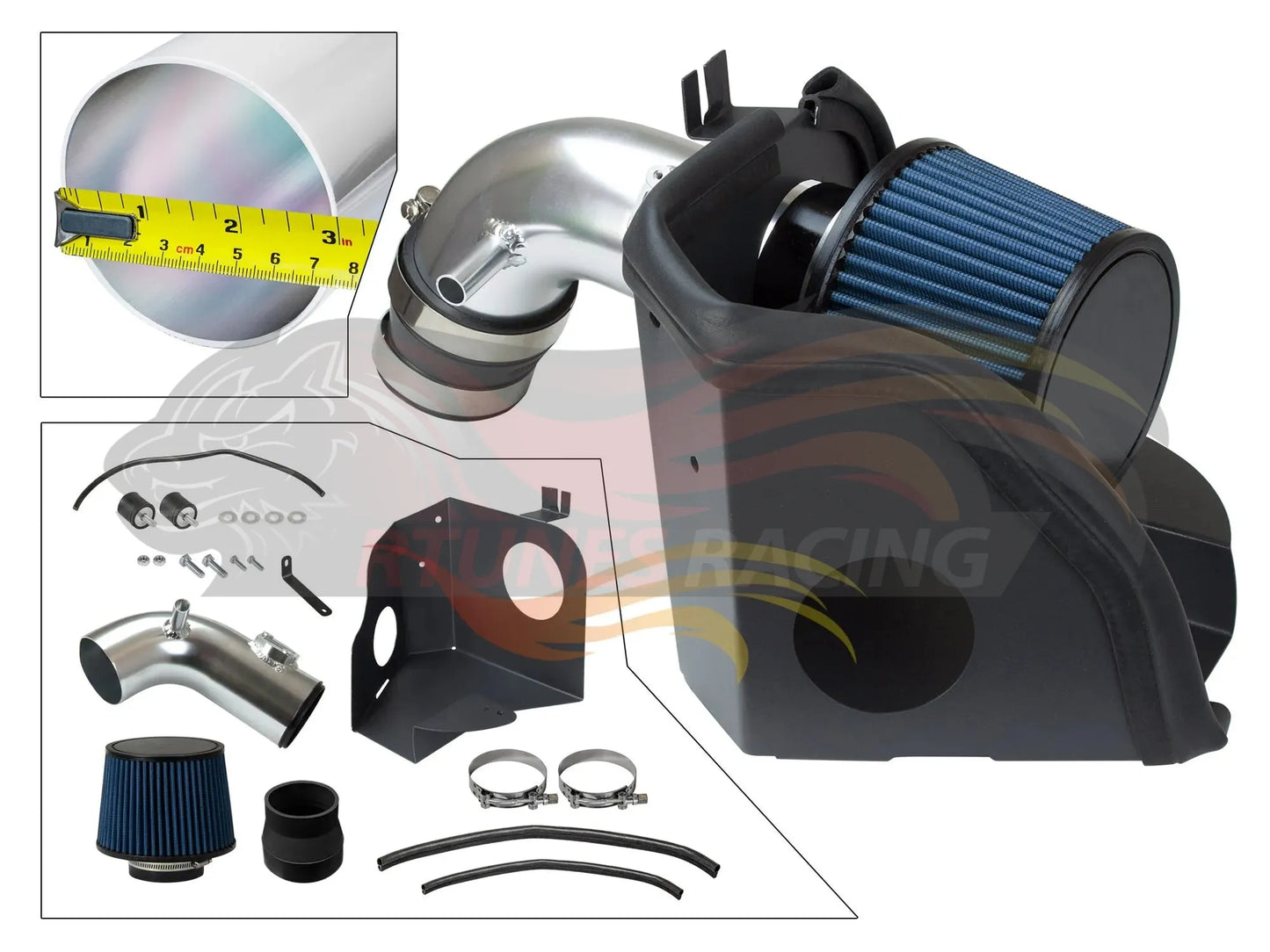 Heat Shield Air Intake Kit For 2006-2011 Honda Civic 1.8L | Rtunes Racing | HI-HD-02BL
