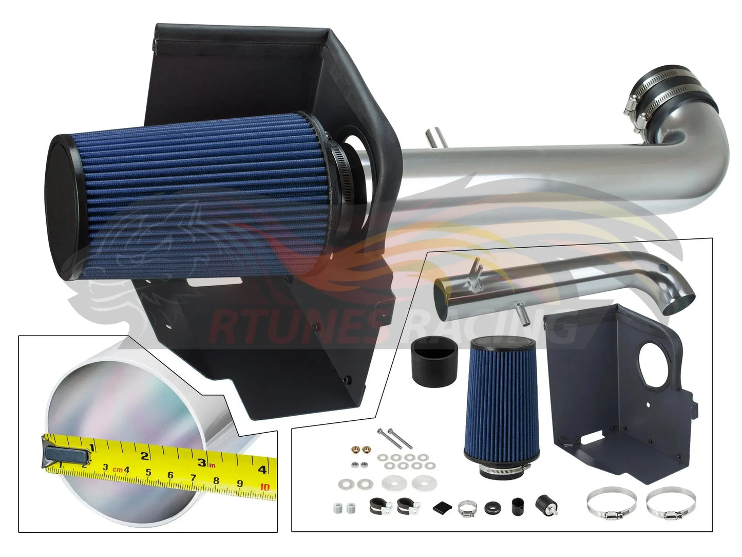 Heat Shield Air Intake Kit For 2012-2018 Jeep Wrangler 3.6L V6 | Rtunes Racing | HI-JP-03BL