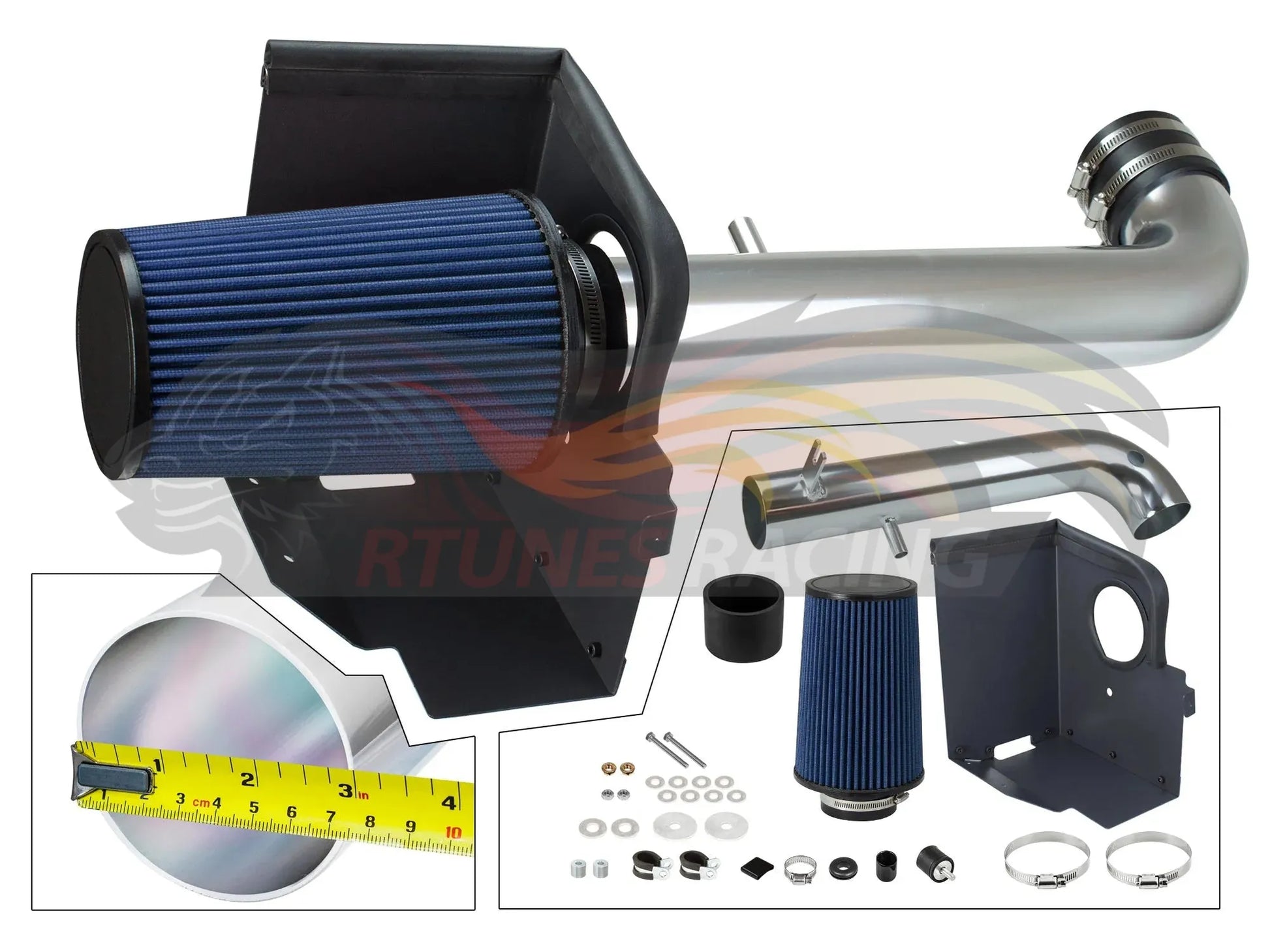 Heat Shield Air Intake Kit For 2012-2018 Jeep Wrangler 3.6L V6 | Rtunes Racing | HI-JP-03BL