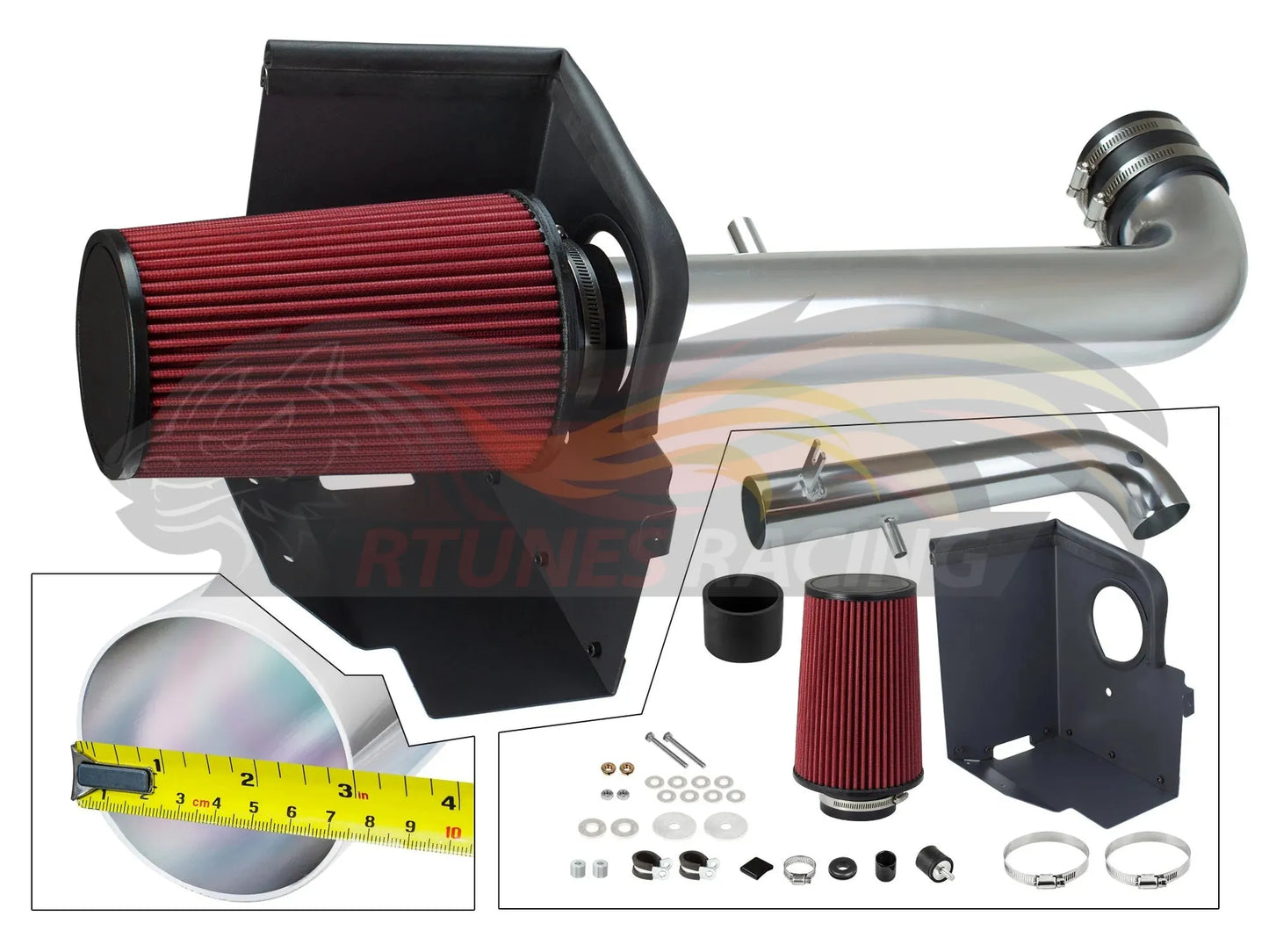Heat Shield Air Intake Kit For 2012-2018 Jeep Wrangler 3.6L V6 | Rtunes Racing | HI-JP-03RD