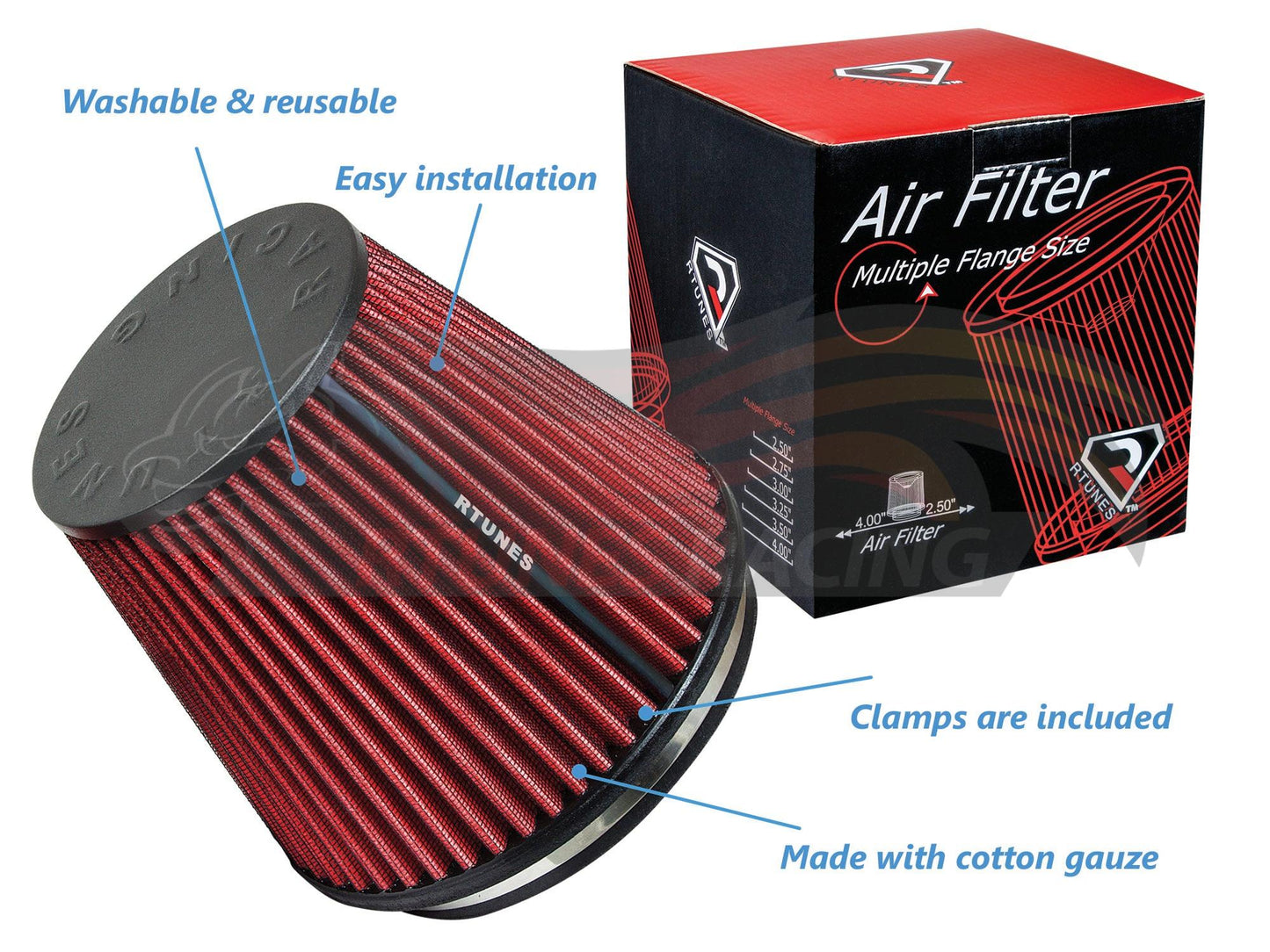 Heat Shield Air Intake Kit For Dodge 2011-2021 Challenger/Charger/Chrysler 2011-2021 300/2014-2015 300C 3.6L V6 | Rtunes Racing | RHI-DG-12BK