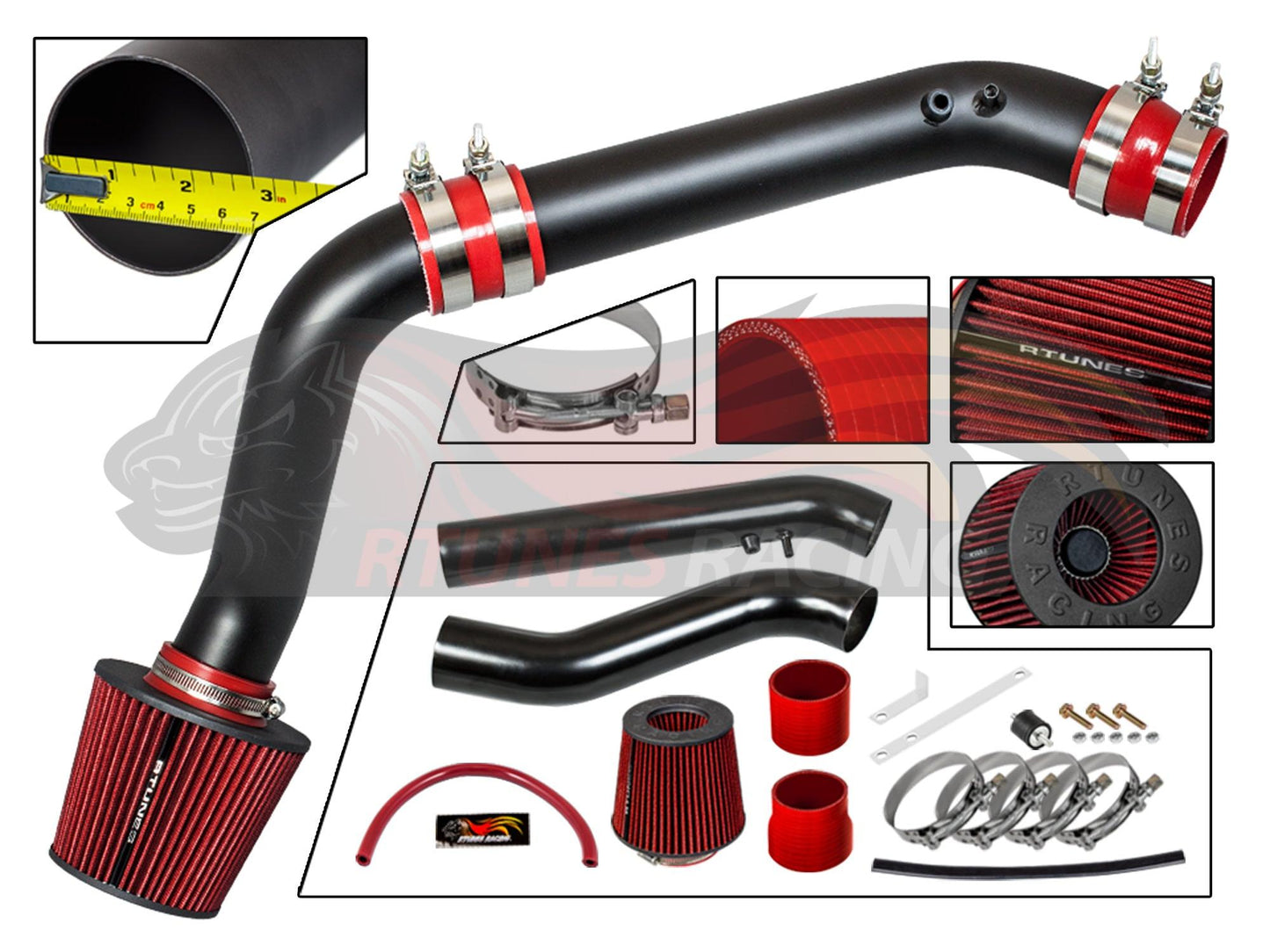 Cold Air Intake For 96-98 Honda Civic EX/HX 1.6L I4 RCI-HD-06BK