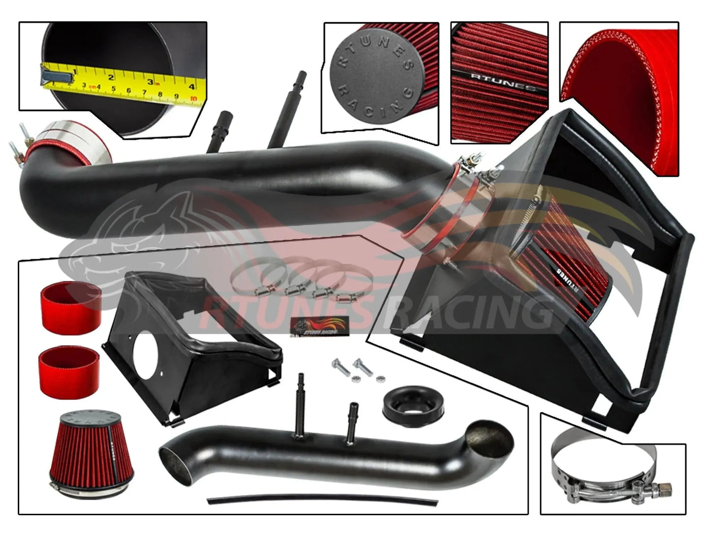 Heat Shield Air Intake Kit For 2015-2020 Ford F150 5.0L V8 | Rtunes Racing | RHI-FD-09BK
