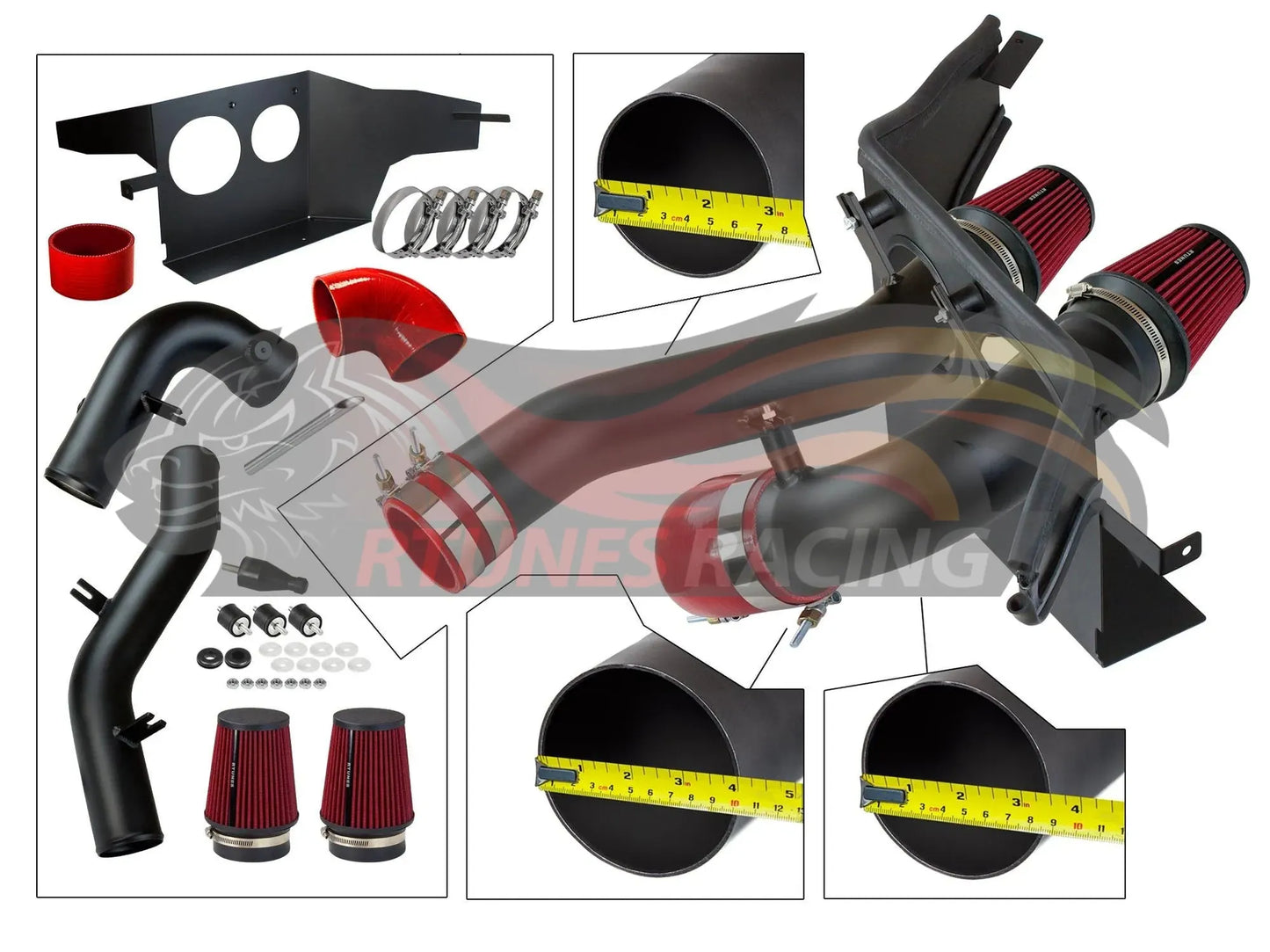 Heat Shield Air Intake Kit For 2015-2023 Ford F-150/ 2018-2023 Ford Expedition/ 2018-2023 Lincoln Navigator/ 2017-2023 Ford F-150 Raptor 2.7L/3.5L V6 | Rtunes Racing | RHI-FD-11BK