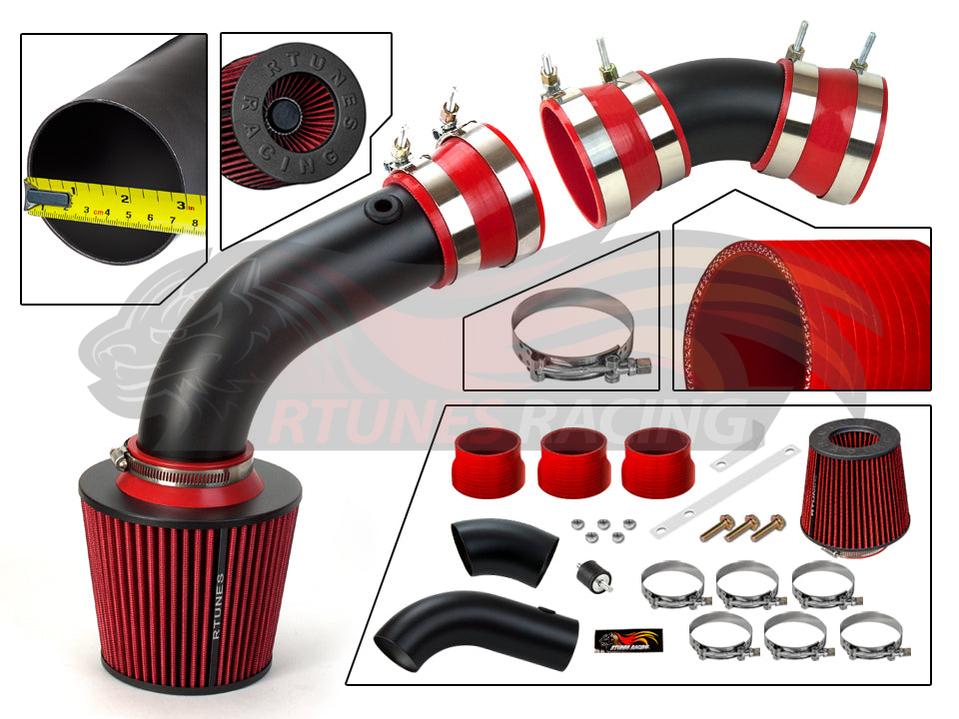 Short Ram Air Intake Kit For 1996-1998 Chevy Silverado/Cheyenne , 1996-1999 Suburban/Tahoe, 1996-2000 Chevy C/K 1500/2500/3500 V8 5.0L 5.7L (2 Pcs) | Rtunes Racing | RSI-CH-06BK
