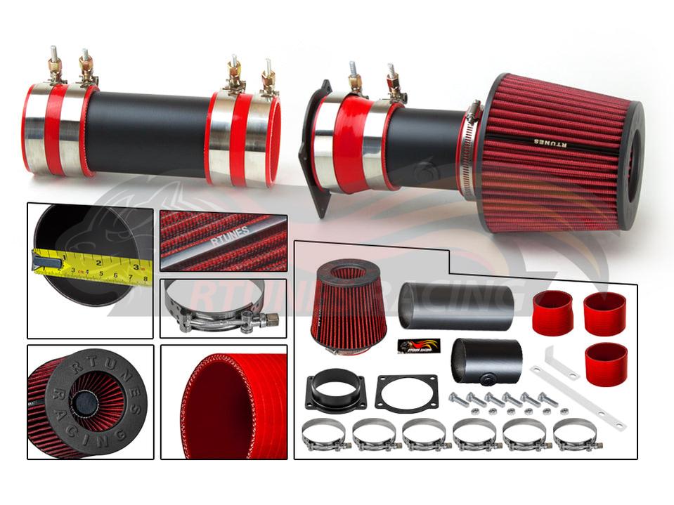 Short Ram Air Intake Kit For 1994-1996 Ford F150, Bronco 5.0L, 5.8L V8 | Rtunes Racing | RSI-FD-06BK