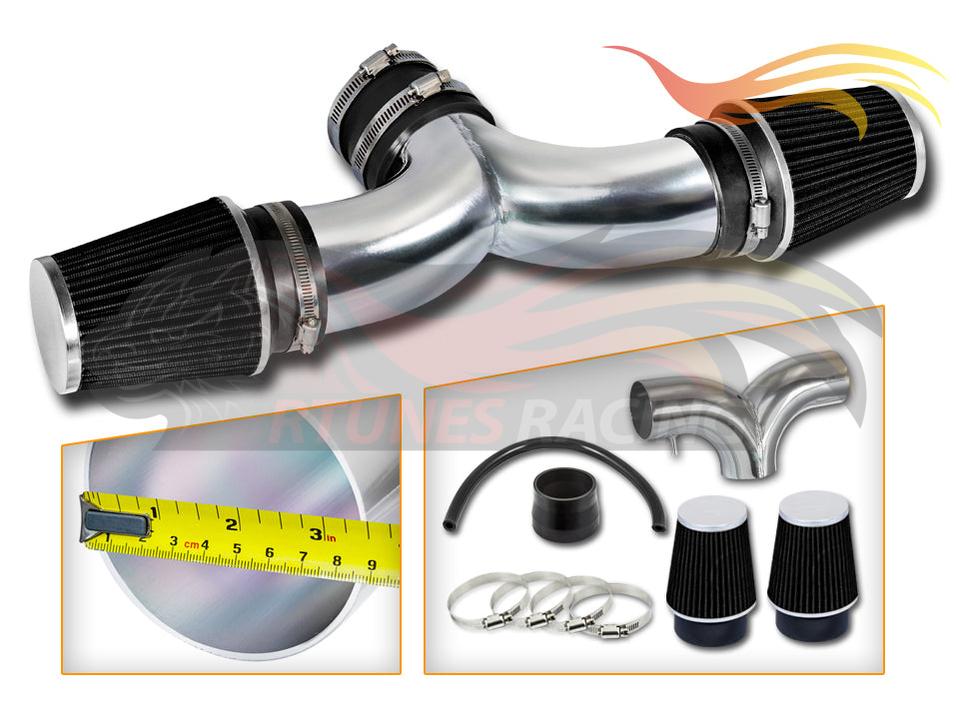 Short Ram Air Intake Kit For 2000-2002 Dodge Dakota 3.7L & 4.7L Dual (With 2 Filters) | Rtunes Racing | SI-DG-04CK