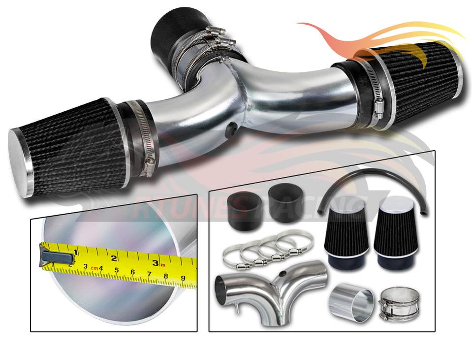 Short Ram Air Intake Kit For 2003-2008 Dodge Ram Hemi 5.7L V8 Dual, 2004-2007 Dodge Durango Hemi 5.7L V8 Dual (With 2 Filters) | Rtunes Racing | SI-DG-09CK