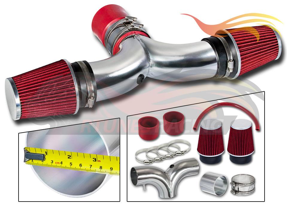 Short Ram Air Intake Kit For 2003-2008 Dodge Ram Hemi 5.7L V8 Dual, 2004-2007 Dodge Durango Hemi 5.7L V8 Dual (With 2 Filters) | Rtunes Racing | SI-DG-09RD