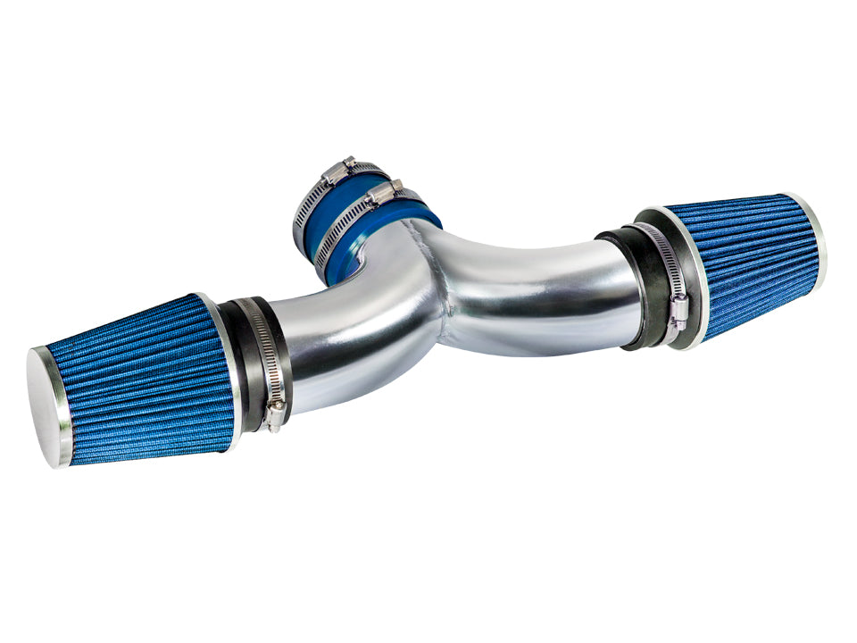 Short Ram Air Intake Kit For 2005-2010 Jeep Grand Cherokee 5.7L V8, 2006-2010 Jeep Grand Cherokee 6.1L SRT8 V8, 2006-2010 Commander 5.7L V8 Dual (With 2 Filters) | Rtunes Racing | SI-JP-13BL