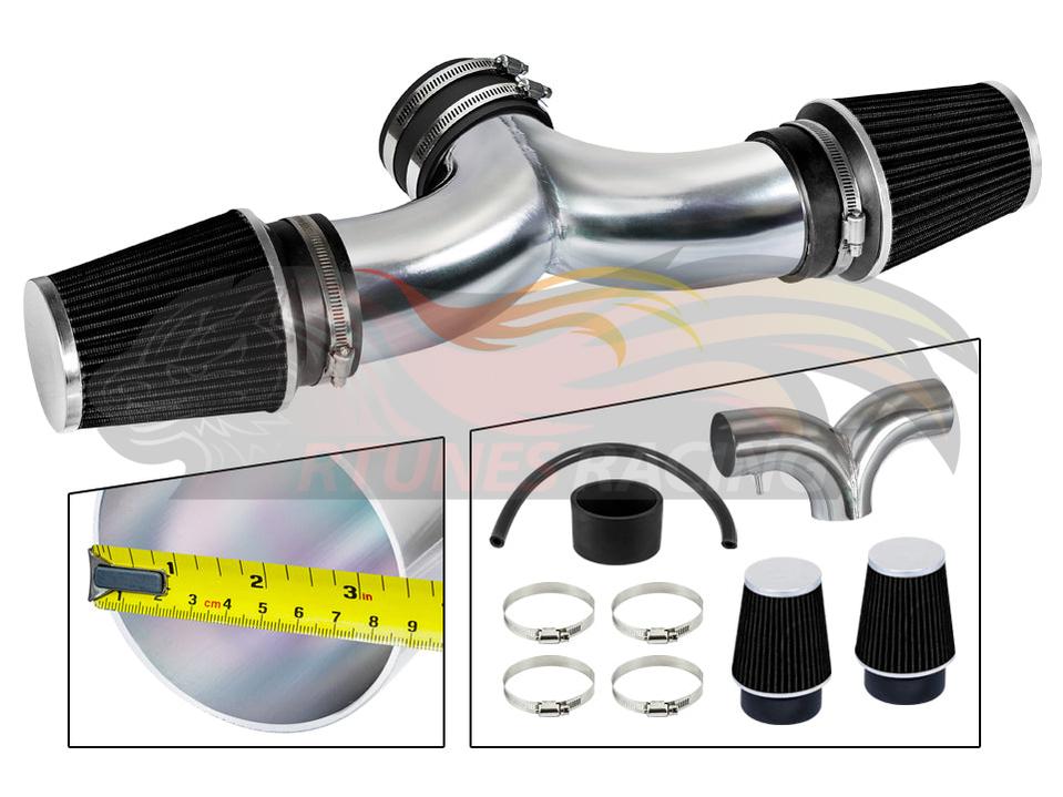 Short Ram Air Intake Kit For 2005-2010 Jeep Grand Cherokee 5.7L V8, 2006-2010 Jeep Grand Cherokee 6.1L SRT8 V8, 2006-2010 Commander 5.7L V8 Dual (With 2 Filters) | Rtunes Racing | SI-JP-13CK