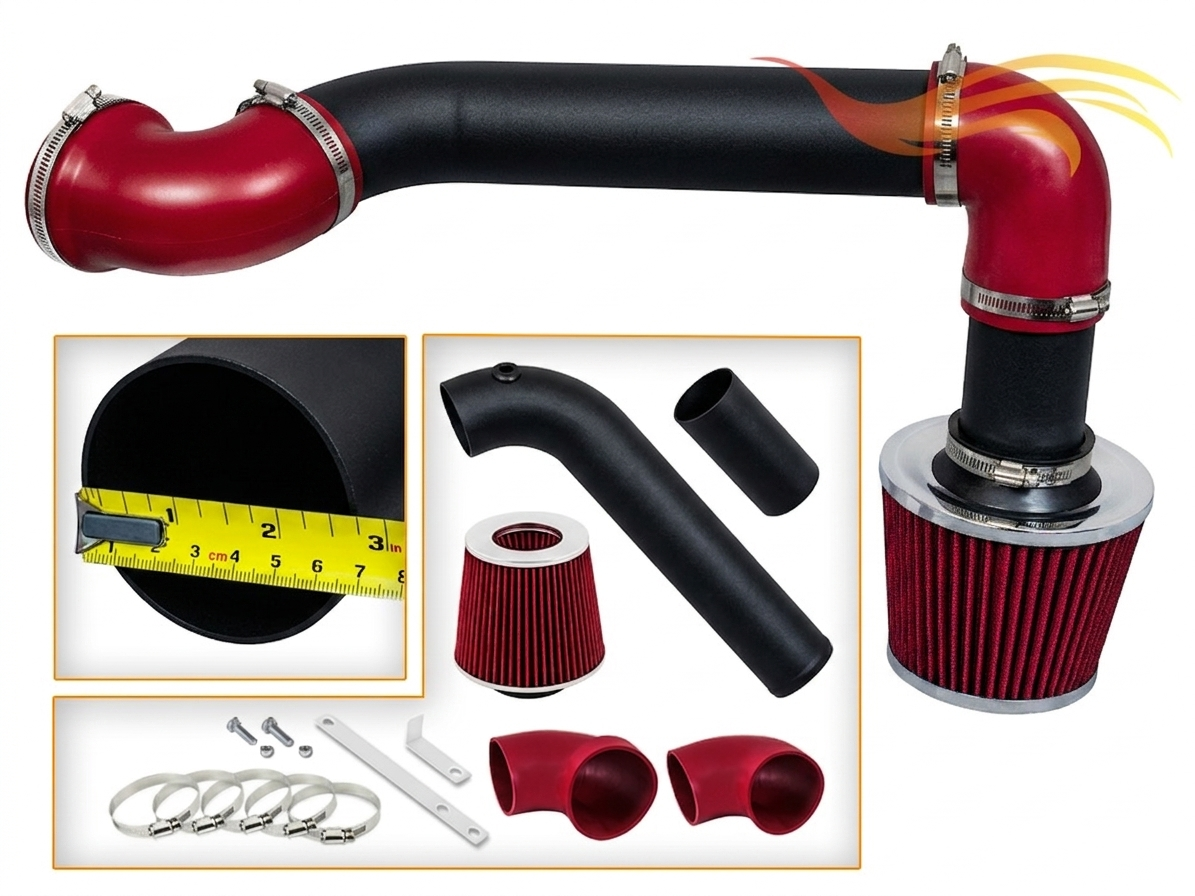 Cold Air Intake Kit For 1995-1997 Chevy Camaro 3.8L V6 (2Pcs) | Rtunes Racing | WCI-CH-04RDB