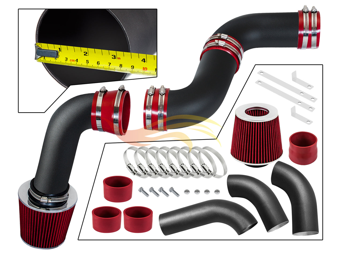 Cold Air Intake Kit For 1999-2006 Chevrolet Silverado 1500, GMC Sierra 1500 4.3L V6, 07 Classic 4.3L | Rtunes Racing | WCI-CH-06RDB