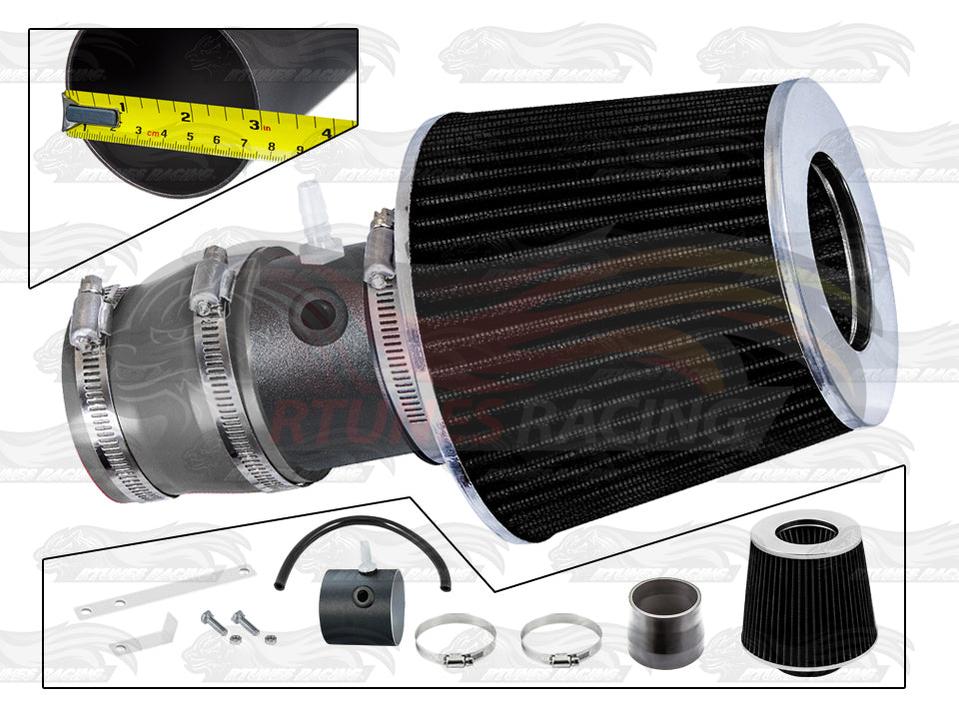 Rtunes Racing short ram air intake kit with black filter and grey pipe for 2000-2005 Chrysler Dodge Neon 2.0L SOHC.