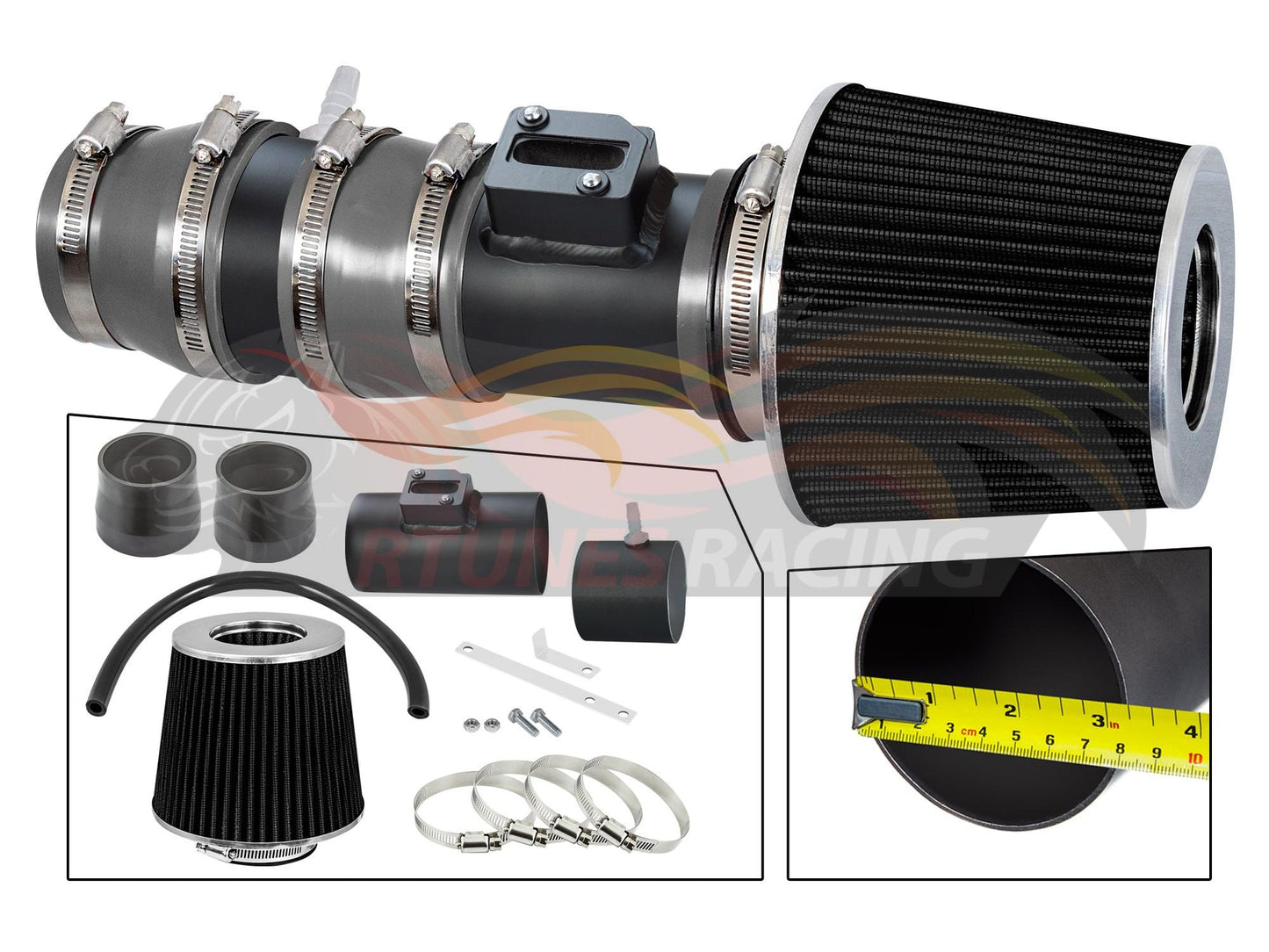 Short Ram Air Intake Kit For 2008-2012 Honda Accord, 2010-2012 Crosstour, 2007-2014 Acura TL 3.5L, 10 Acura TL 3.7L V6 | Rtunes Racing | WSI-HD-18GYB
