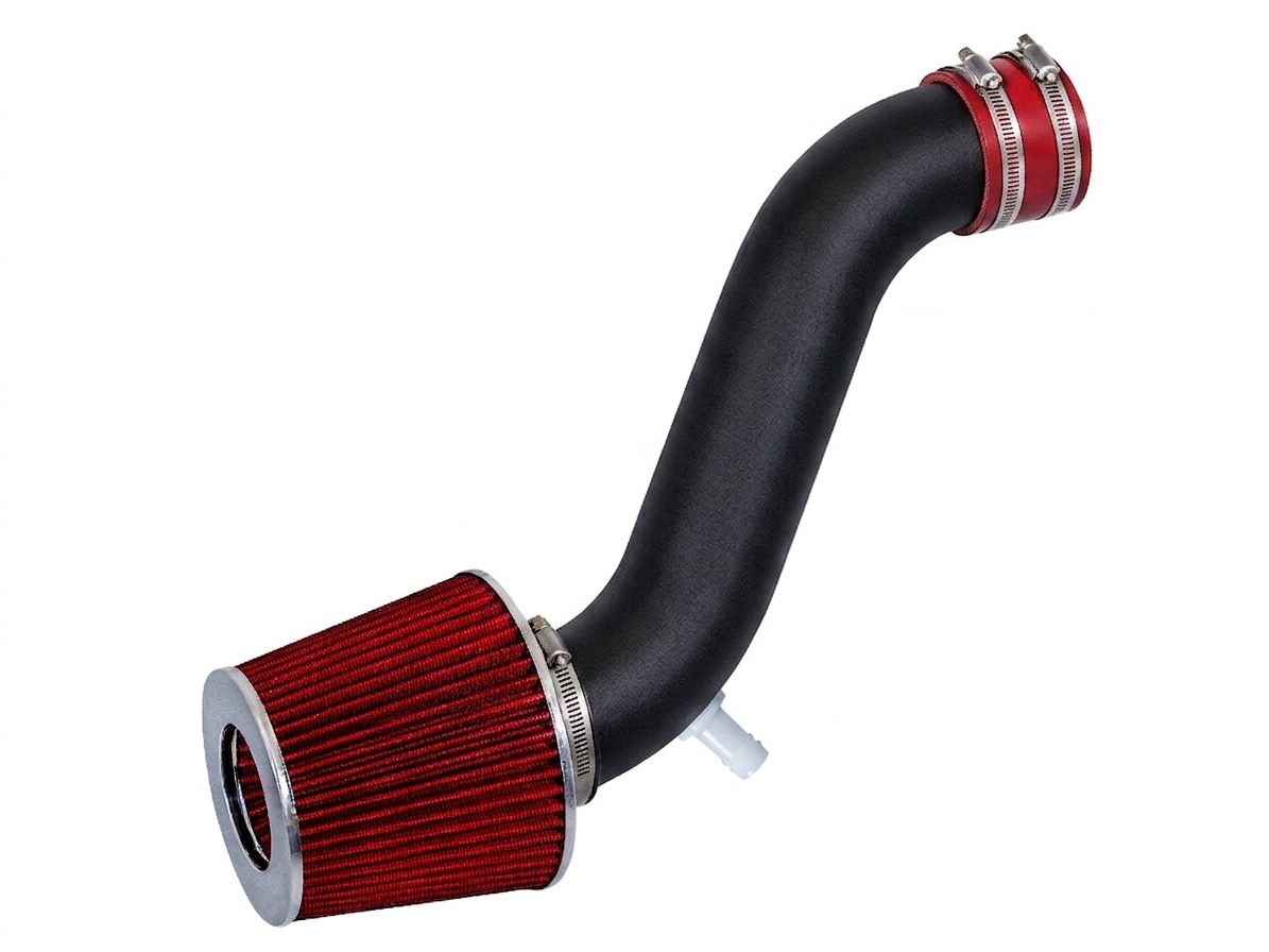 Rtunes Racing WSI-JP-17 matte black pipe short ram air intake, red