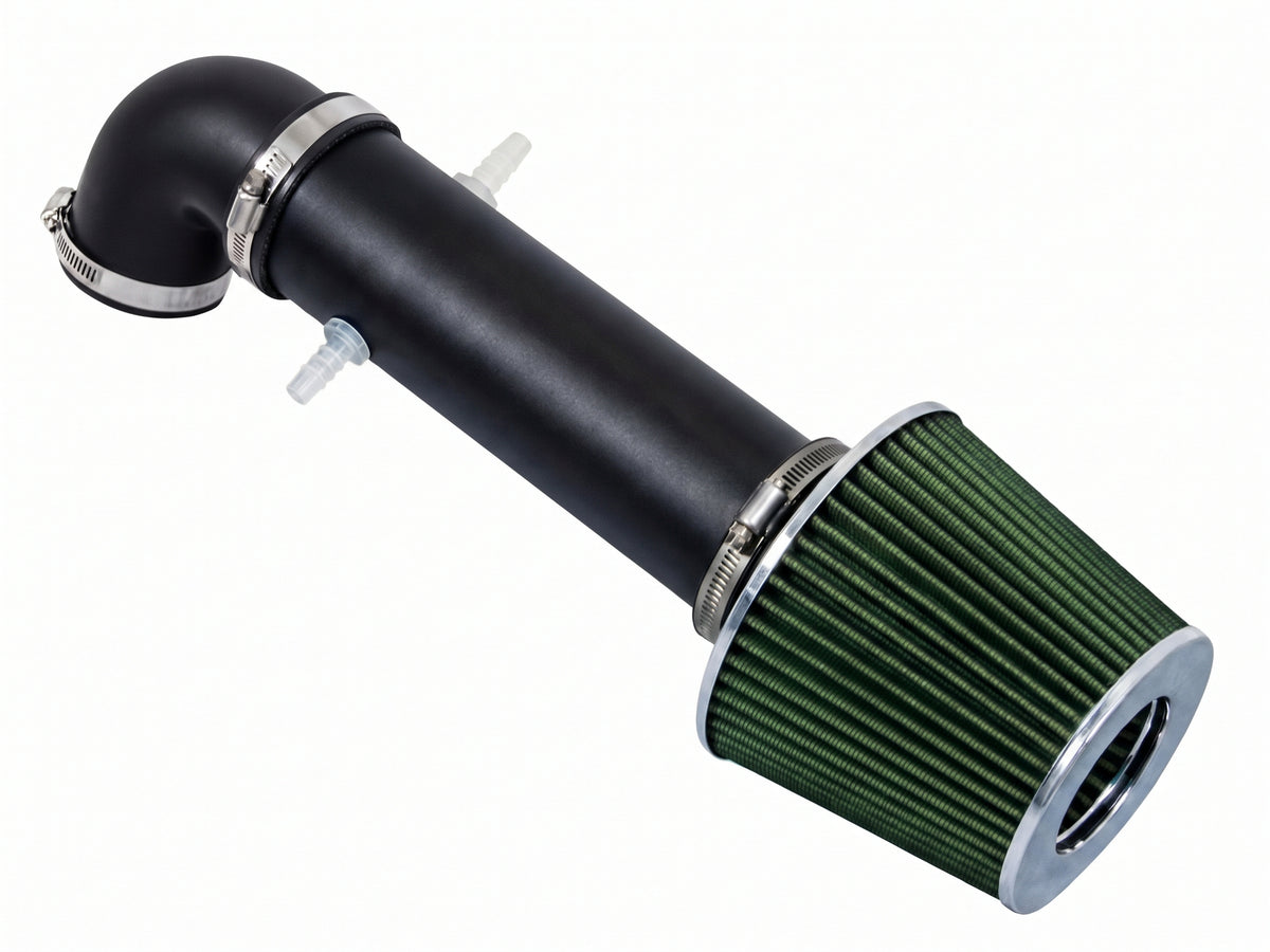 Short ram air intake kit for 1991-1996 Jeep Cherokee, Grand Cherokee 4.0L I6, green with matte black pipe – Rtunes Racing SI-JP-21
