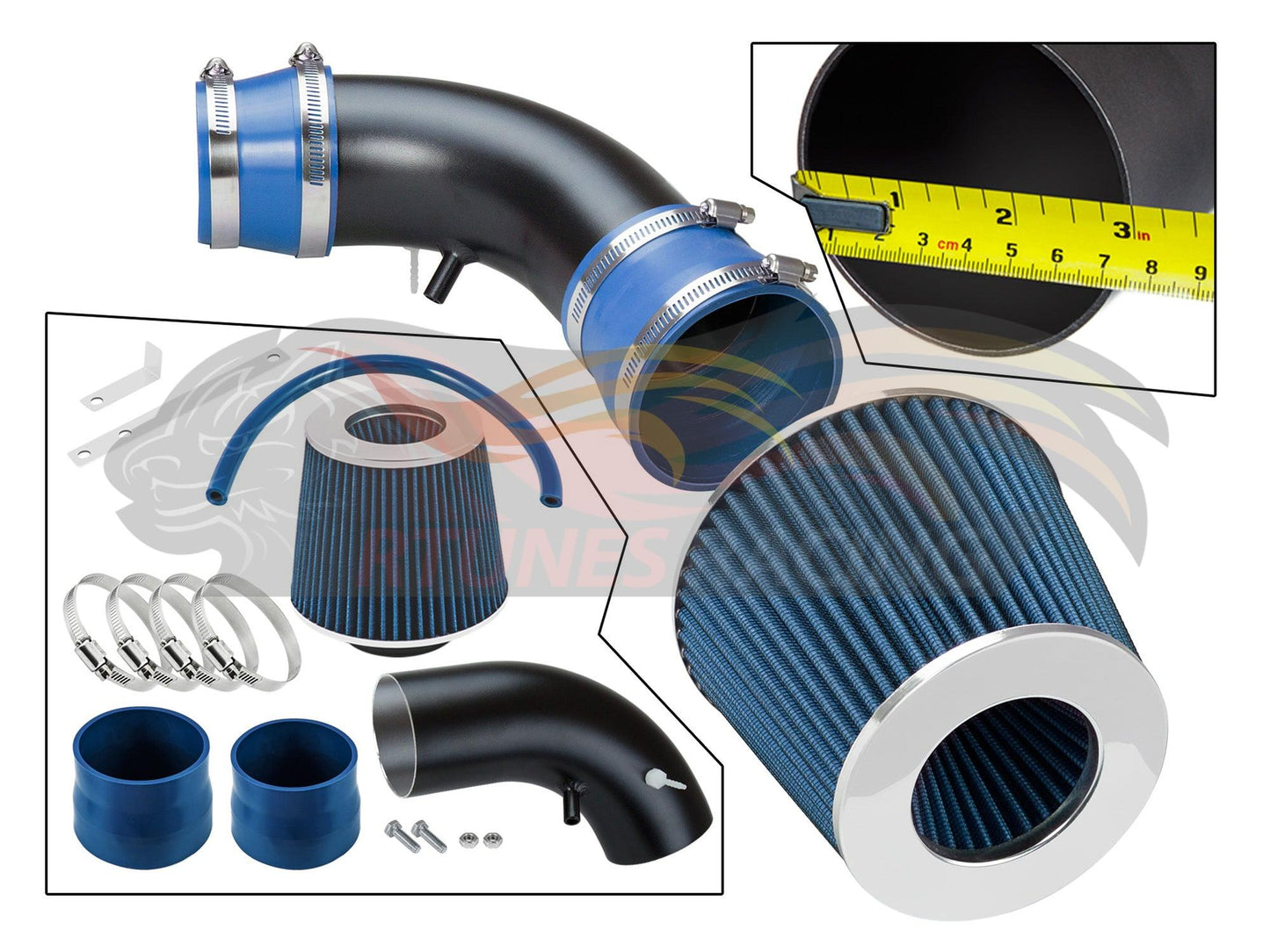 Short Ram Air Intake Kit For 1993-1997 Mazda Mx6, 626, Compatible Ford Probe | Rtunes Racing | WSI-MZ-08BLB