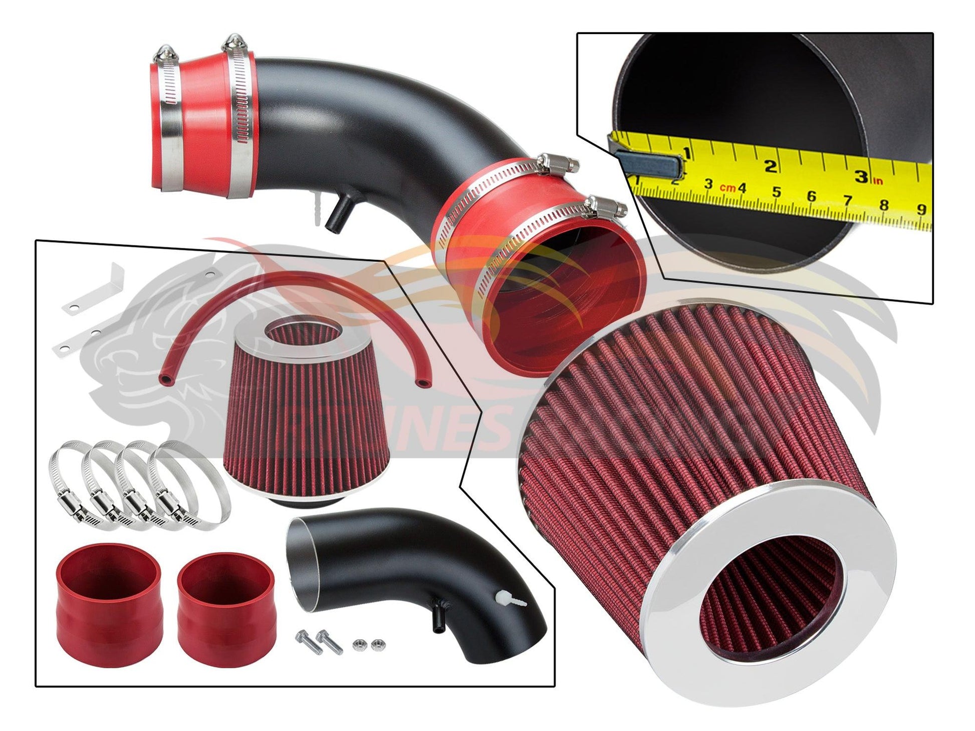 Short Ram Air Intake Kit For 1993-1997 Mazda Mx6, 626, Compatible Ford Probe | Rtunes Racing | WSI-MZ-08RDB