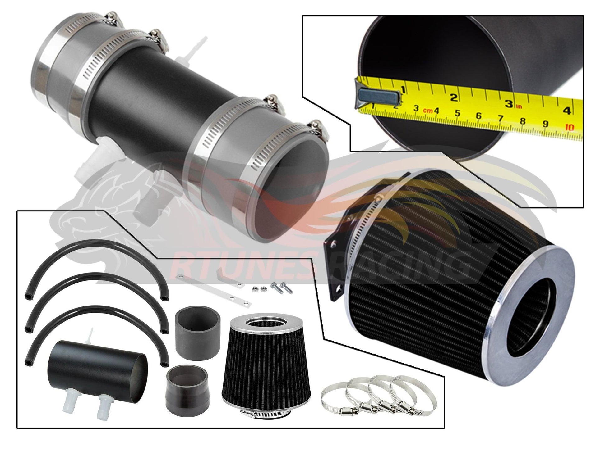 Short Ram Air Intake Kit For 1999-2004 Nissan Frontier/Xterra V6 & Supercharged | Rtunes Racing | WSI-NS-07GYB