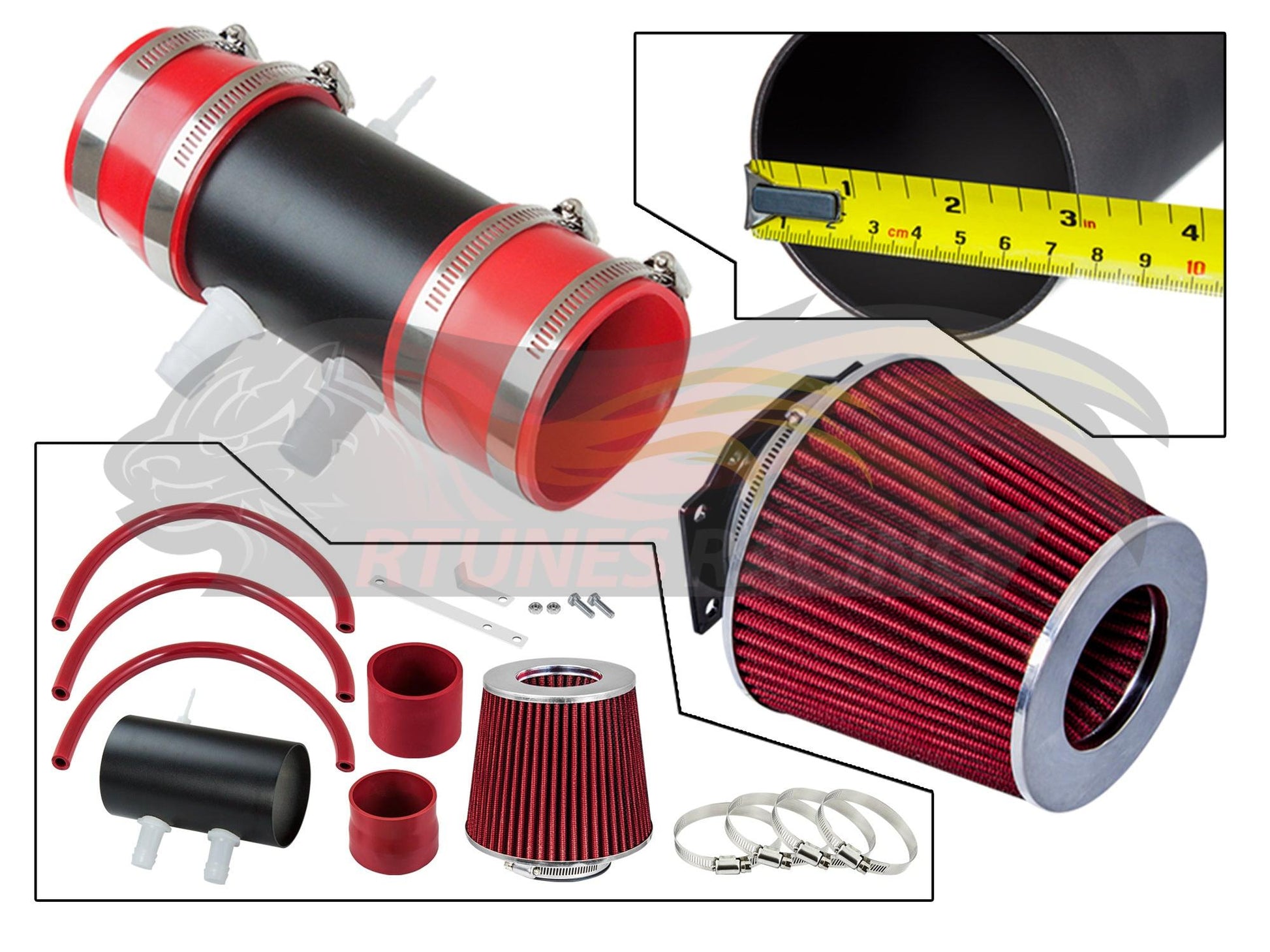 Short Ram Air Intake Kit For 1999-2004 Nissan Frontier/Xterra V6 & Supercharged | Rtunes Racing | WSI-NS-07RDB
