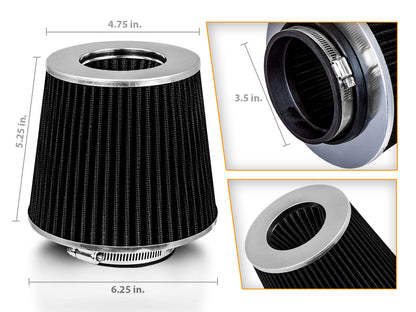 BLACK 3.5" 89mm Cone Air Filter | Rtunes Racing | AF35CK