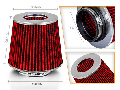 RED 3 inch 76mm Clamp-On Air Filter | AF3R