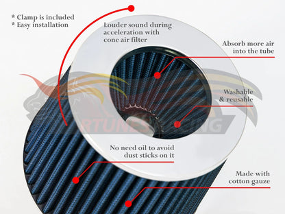 Short Ram Air Intake Kit For 2011-2014 Hyundai Sonata/Optima 2.4L I4 | Rtunes Racing | WSI-HY-08BLB