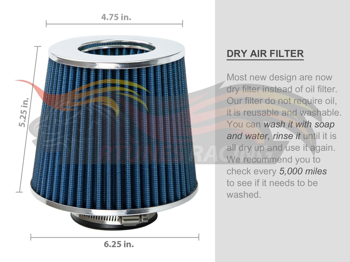 BLUE 3 inch 76mm Clamp-On Air Filter detail | AF3B